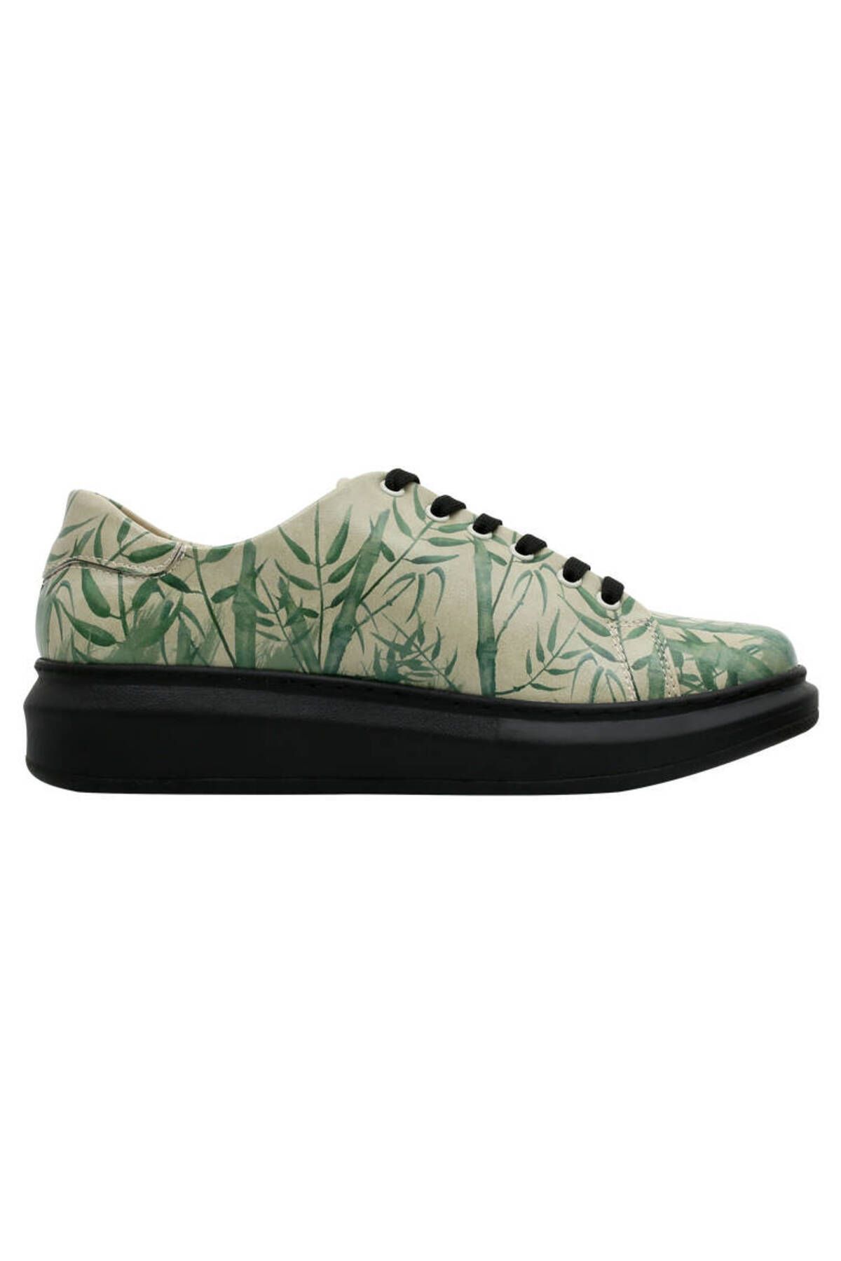 Dogo-Women's Vegan Leather Green Sneakers - Bamboo Lover Design 4