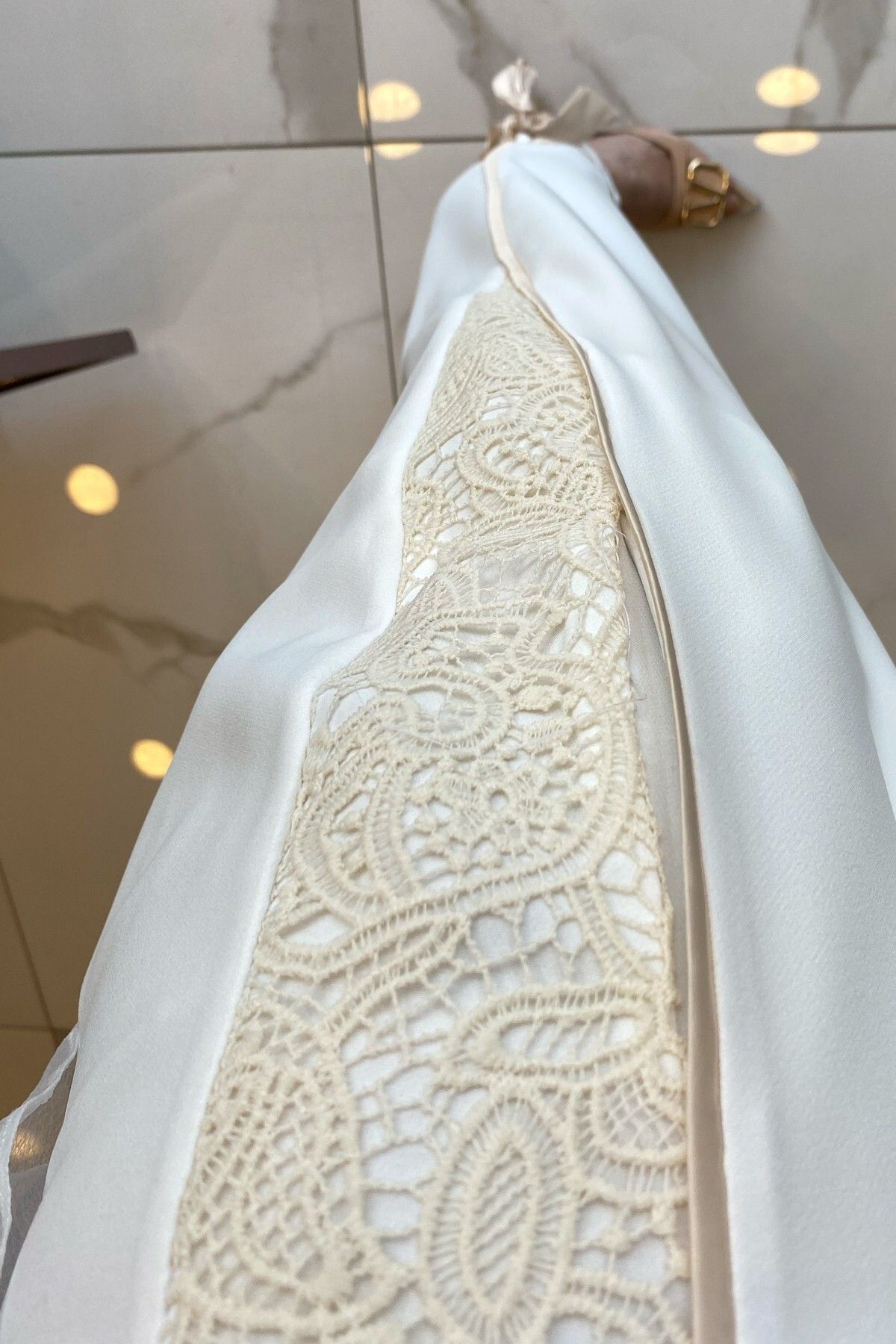 شلوار زنانه لباس MIIANOTTE ECRU BEDED RIBBON دقیق اورجینال Vosse