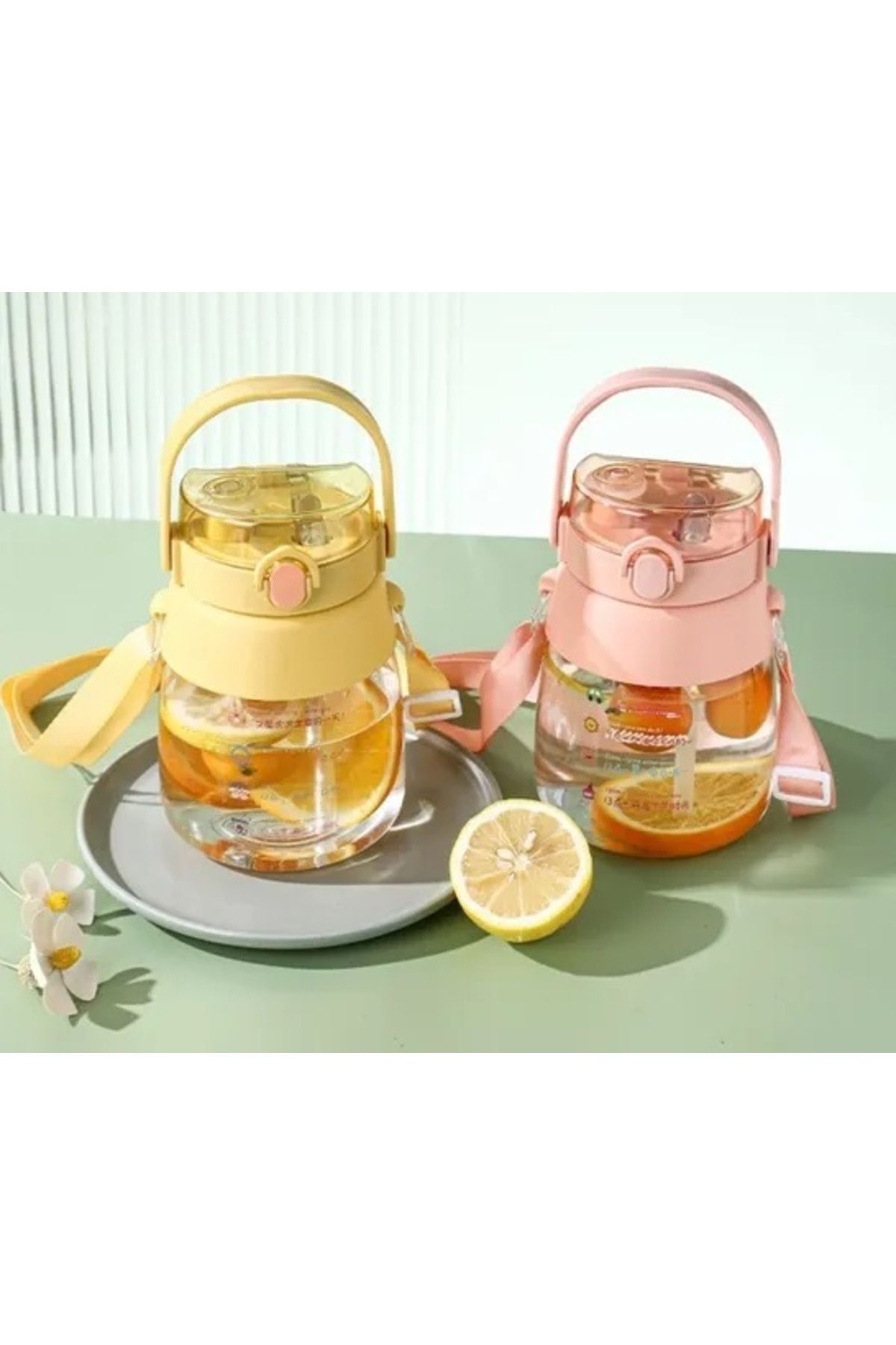 Shotay-ST-6642 Yellow Hippo Tritan 1050ML Tritan Handle Flask 4