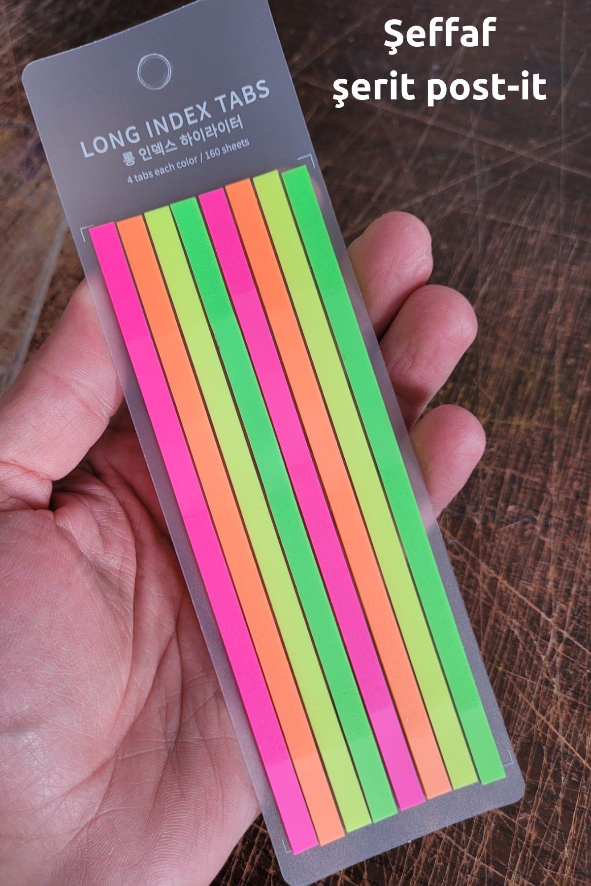 Şeffaf şerit post it, satır post-it, sticker