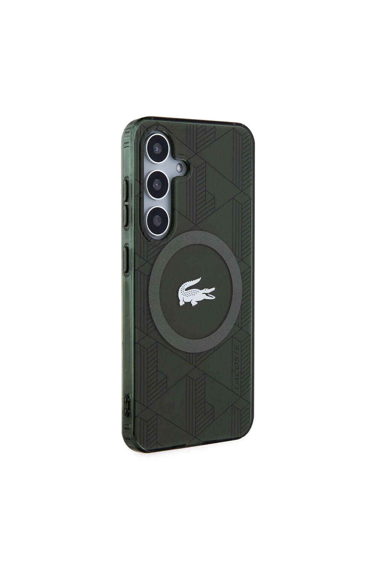 کاور و قاب سبز Galaxy S24 Case سازگار دارای مجوز MAGSAFE DOUNLE LYER CROCODILE MONOGRAGH خاکی Lacoste