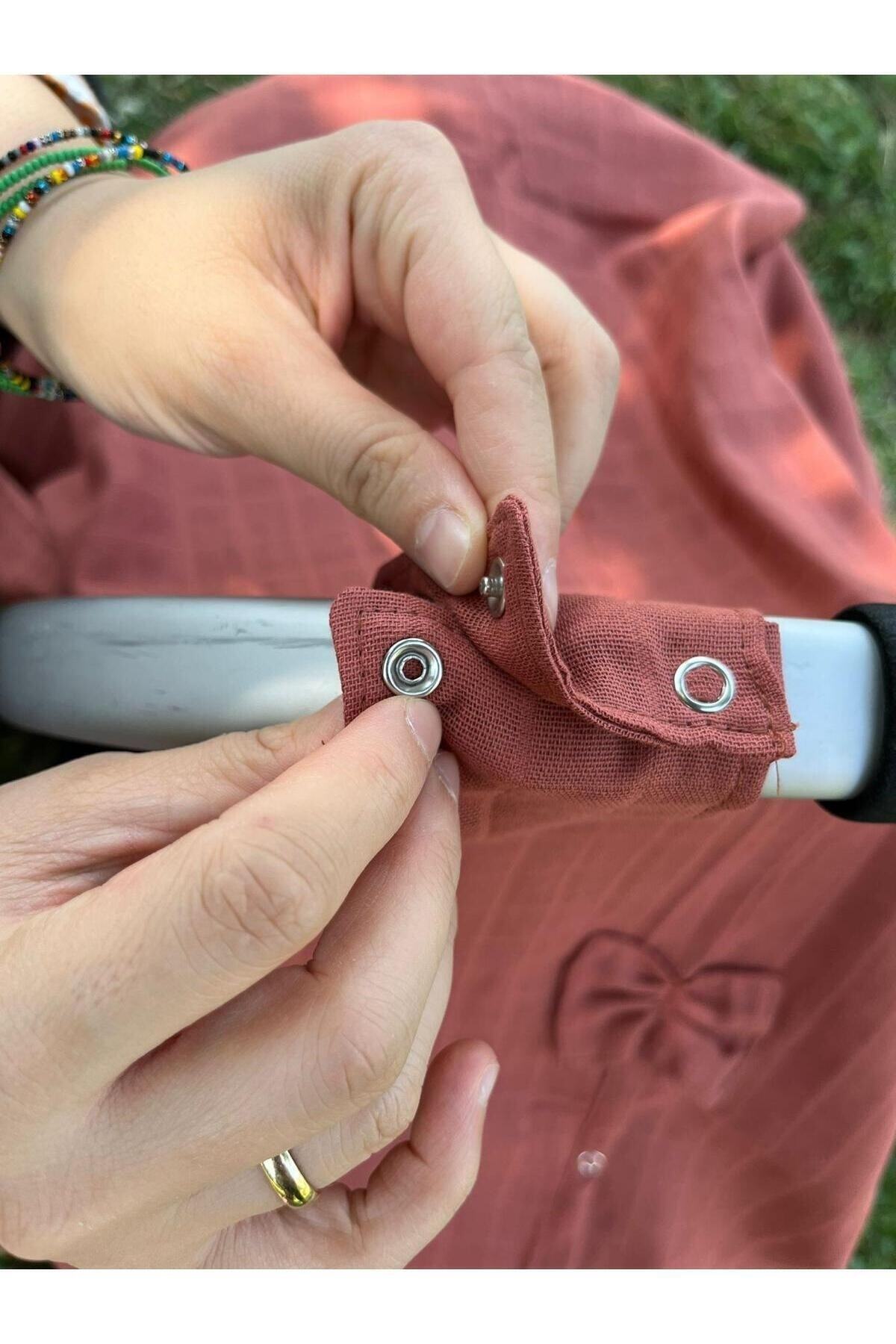 runbaby Run Baby Müslin Kumaş çıt Çıtlı Puset Örtüsü (KİREMİT) 75x100cm fotoğrafı 7 (önizleme)