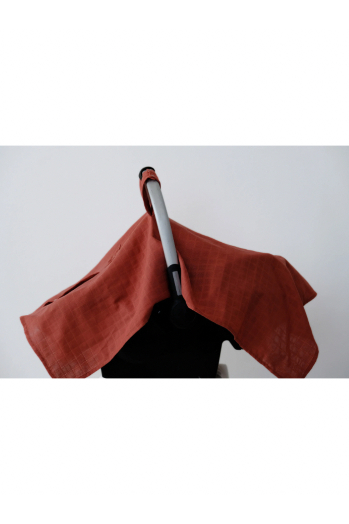 runbaby Run Baby Müslin Kumaş çıt Çıtlı Puset Örtüsü (KİREMİT) 75x100cm fotoğrafı 3 (önizleme)