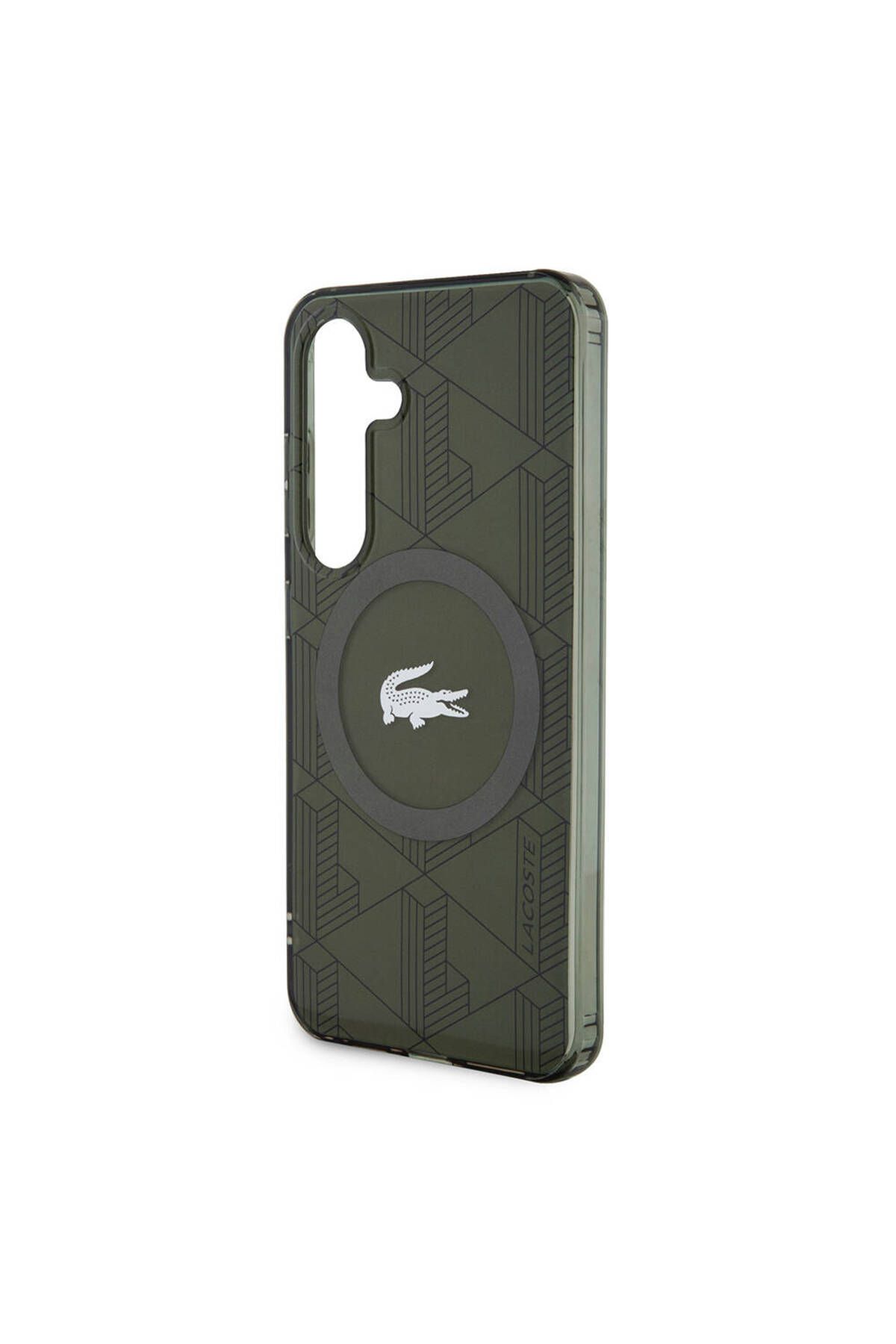 کاور و قاب سبز Galaxy S24 Case سازگار دارای مجوز MAGSAFE DOUNLE LYER CROCODILE MONOGRAGH خاکی Lacoste