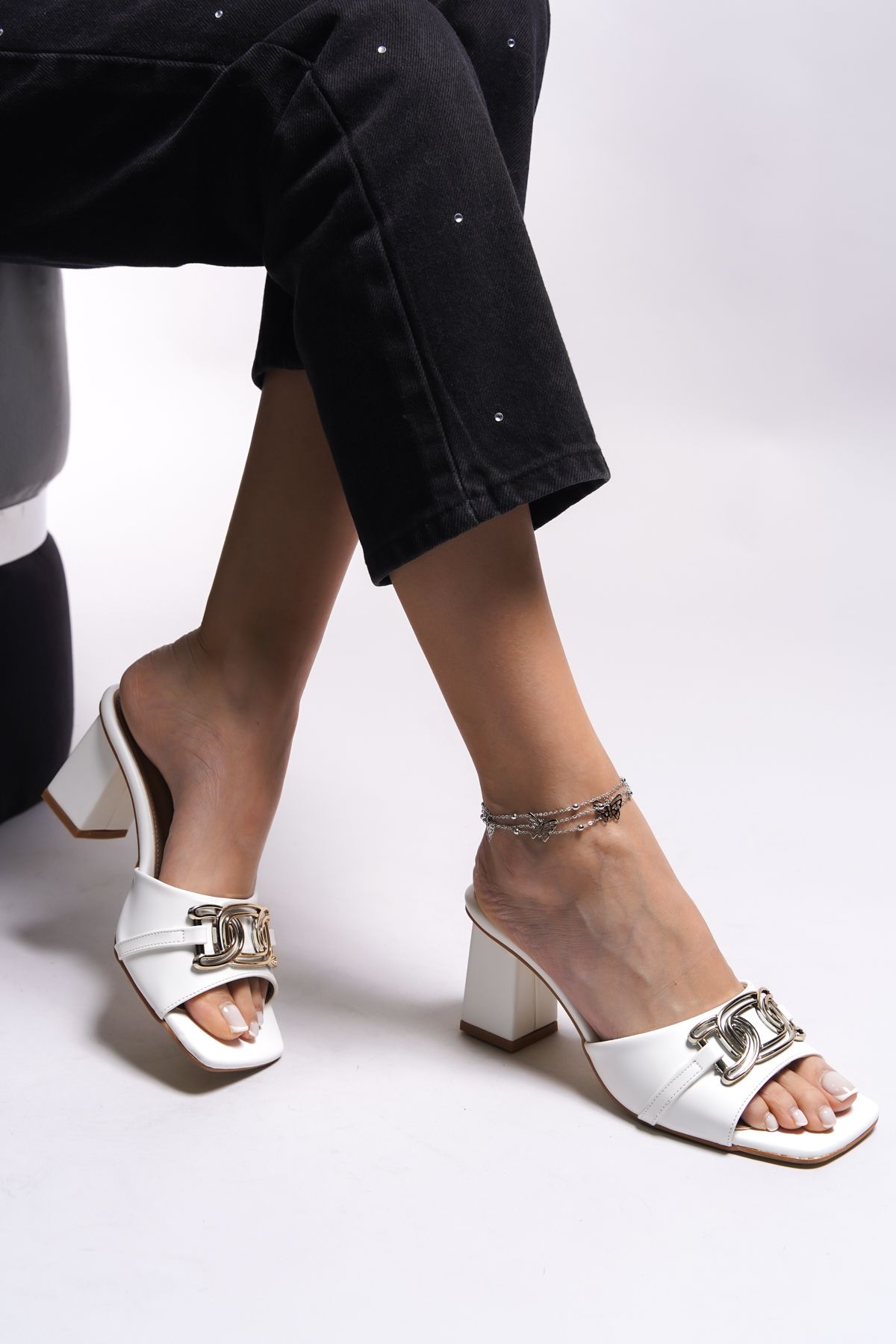Riccon-Fimdrih Damen-Slipper mit Absatz001282 Weiß 2
