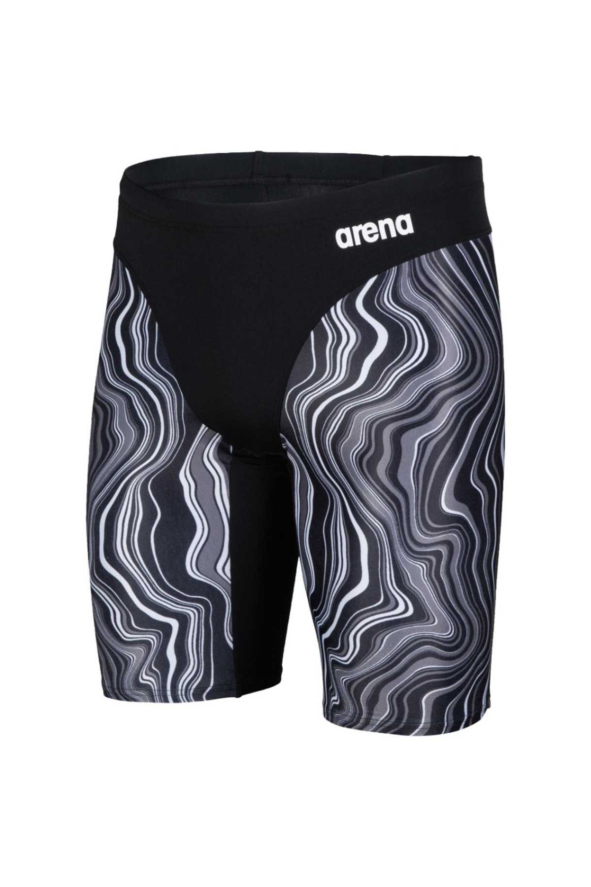ARENA MEN'S SWIM JAMMER MARBLED BLACK BLACK MULTI