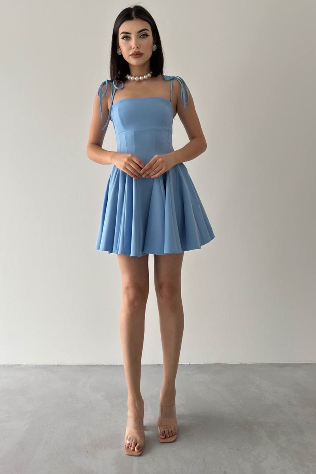 lovebox-Φόρεμα αποφοίτησης Baby Blue Atlas Fabric Strappy Princess Cut με λεπτομέρεια Collet 164 8
