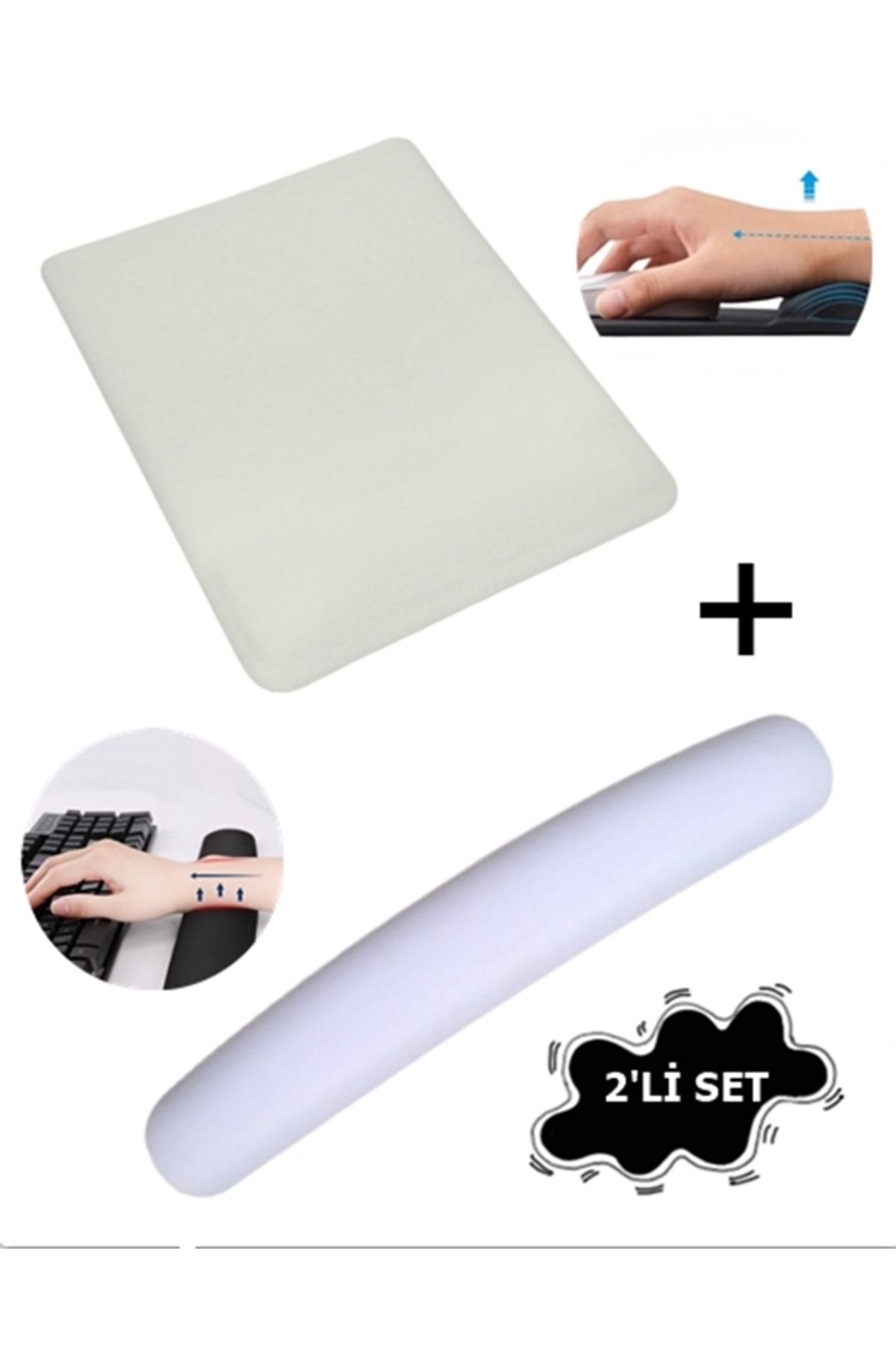 Boldy-Set of 2 Mouse and Keyboard Pad with Wrist Support Non-Slip Mouse Pad and Keyboard Pad Mouse Pad and Keyboard Pad 1