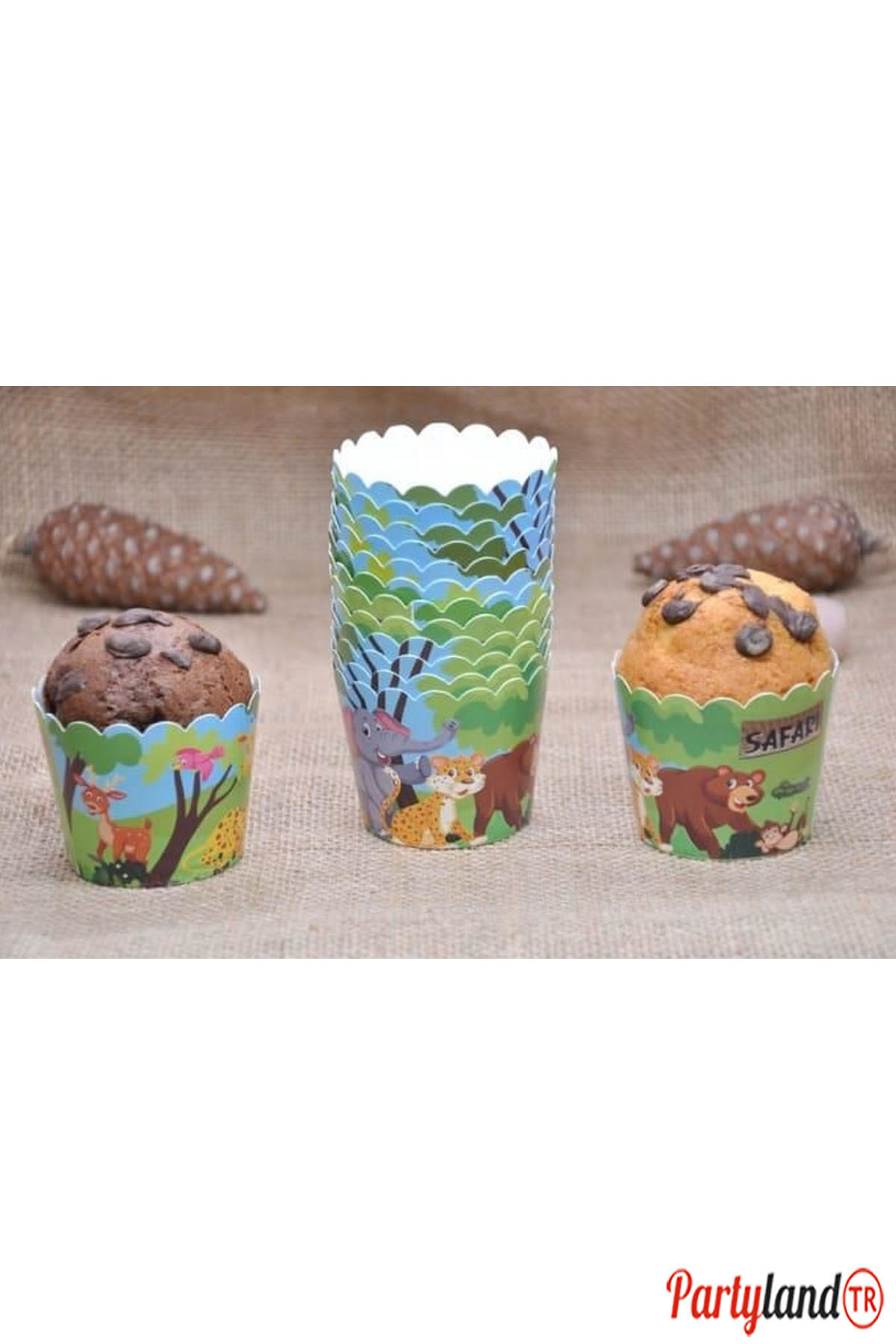 Safari Cute Animals Cupcake And Muffin Baking Bowl