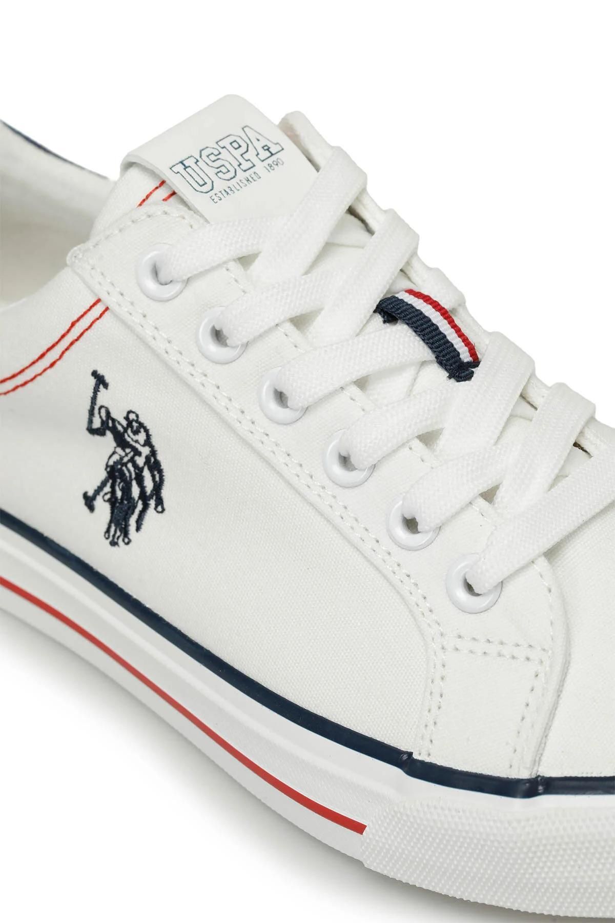 اسنیکر سفید زنانه پایه چوگان ASSN. کفش ورزشی روزانه راشل 4FX U.S. Polo Assn.