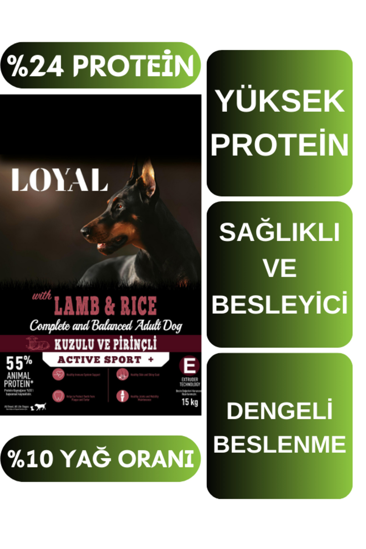 MamaFabrikası Loyal Kuzu Etli Pirinçli Yetişkin Köpek Maması 15 Kg