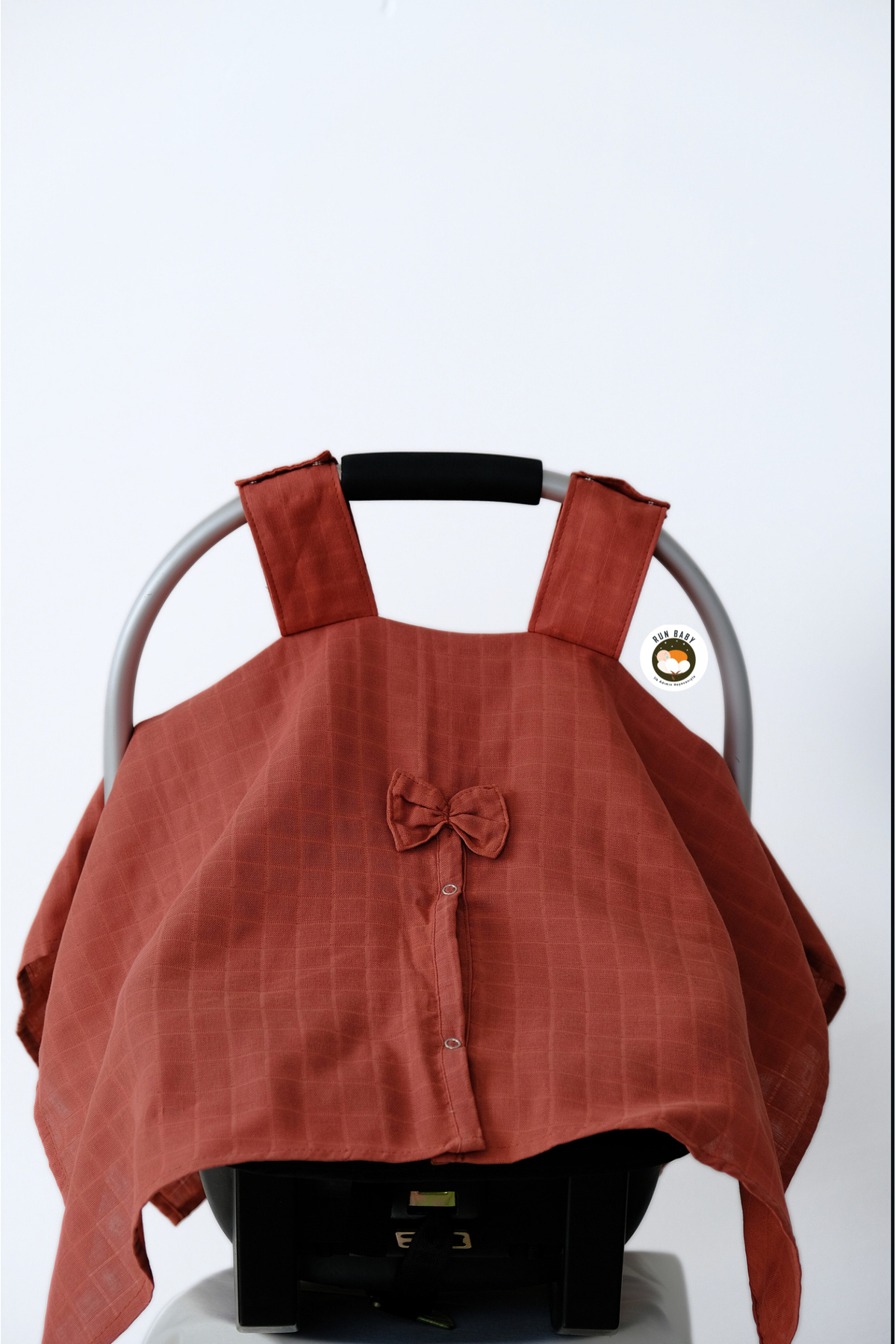 runbaby Run Baby Müslin Kumaş çıt Çıtlı Puset Örtüsü (KİREMİT) 75x100cm fotoğrafı 2 (önizleme)