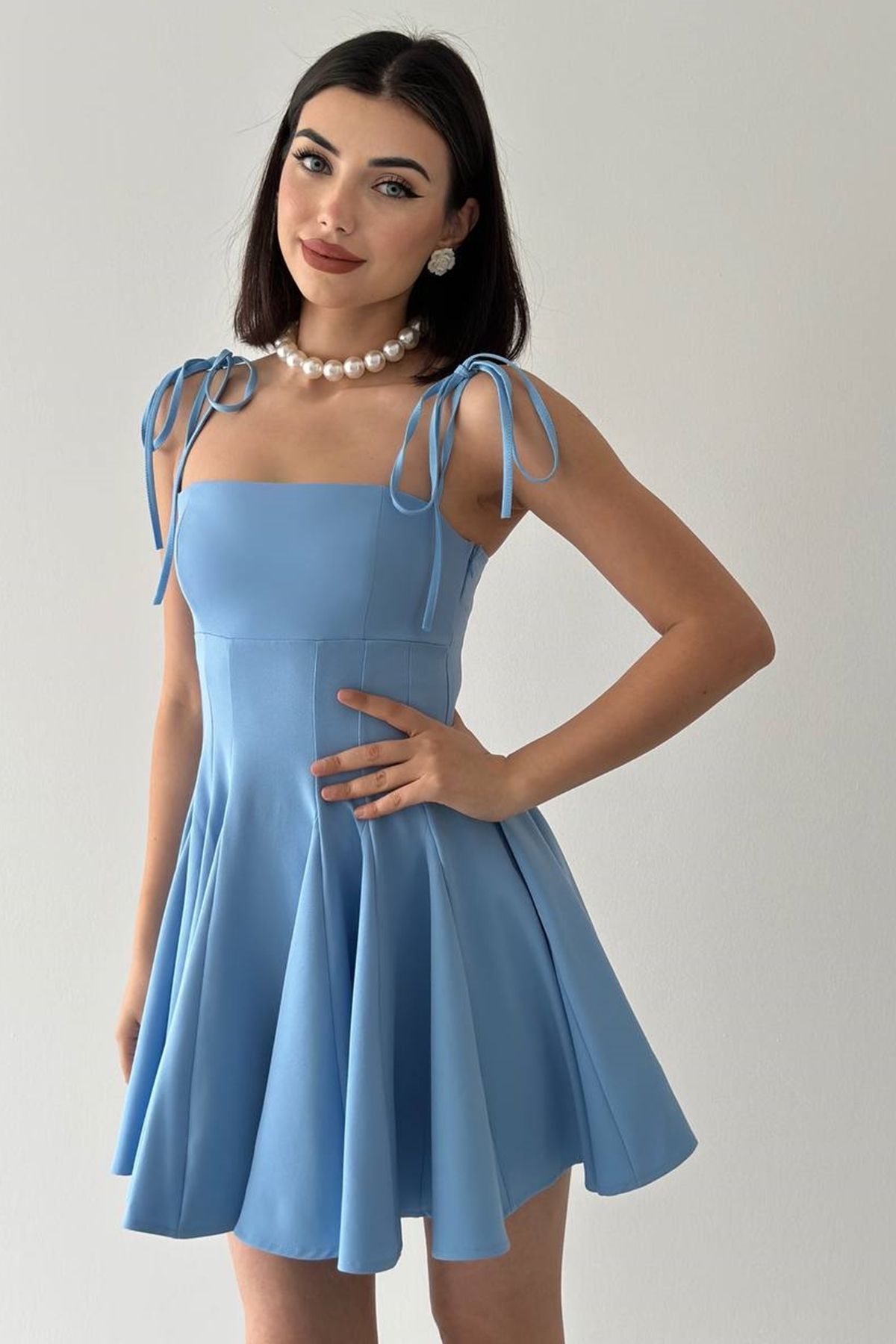 lovebox-Φόρεμα αποφοίτησης Baby Blue Atlas Fabric Strappy Princess Cut με λεπτομέρεια Collet 164 7
