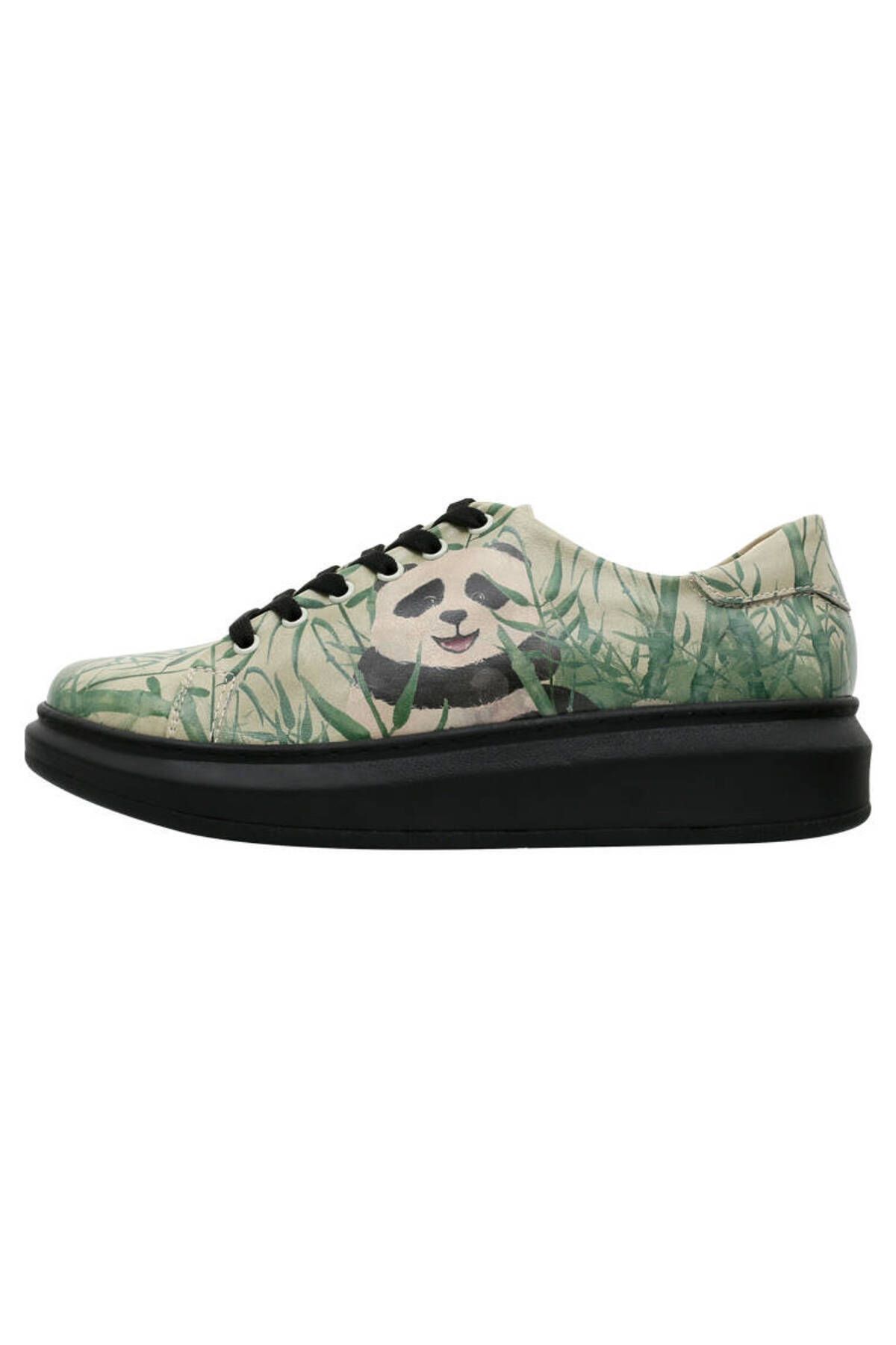 Dogo-Women's Vegan Leather Green Sneakers - Bamboo Lover Design 3