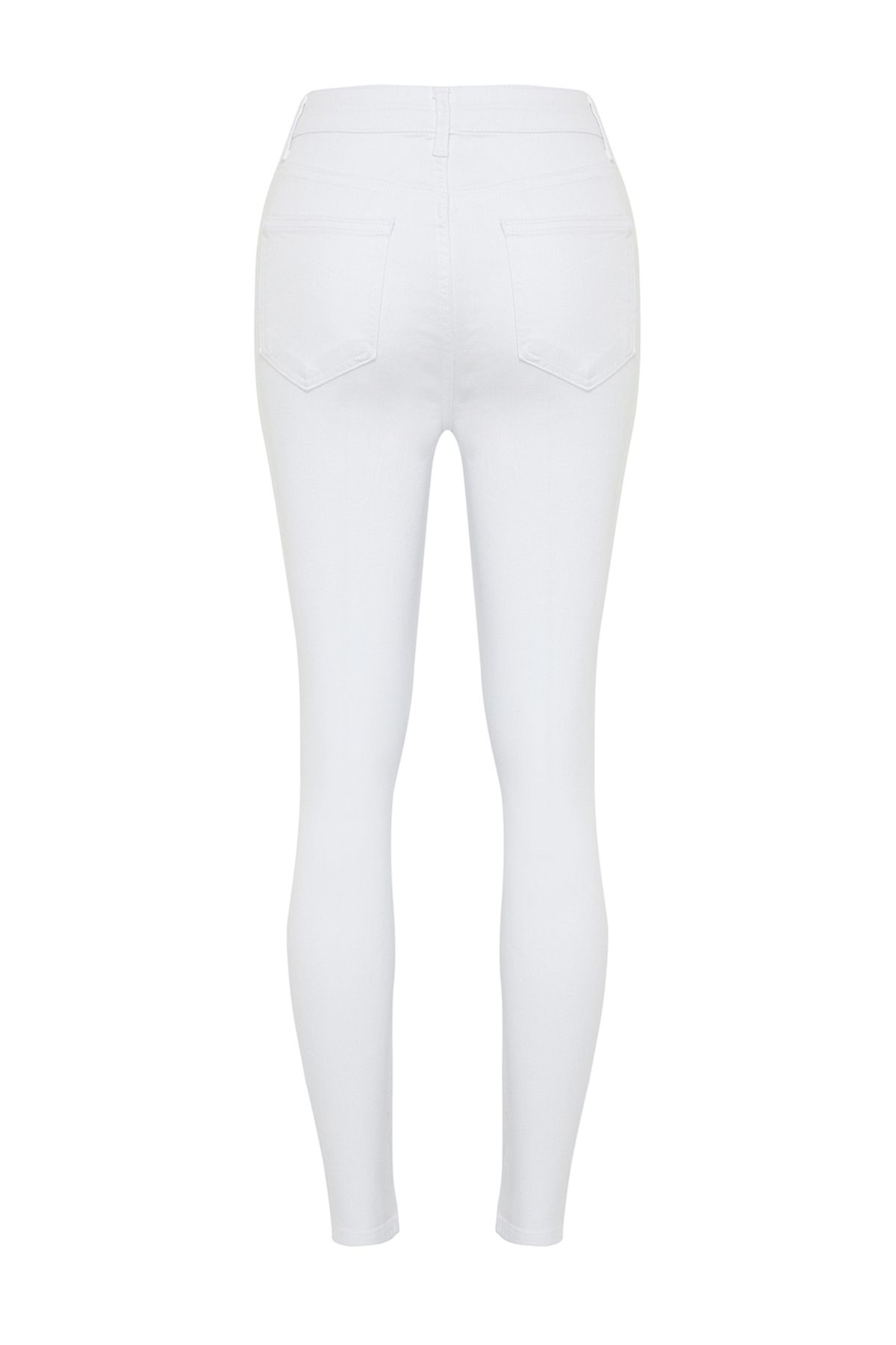 Trendyol Collection-Weiße Skinny Jeans mit hoher Taille TWOSS24JE00266 8