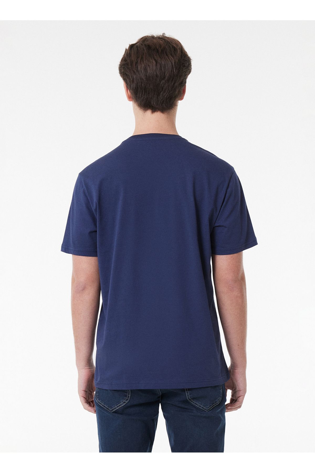 تی شرت آبی مردانه Yaka Navy Blue L65QAIEEE LOGO Lee