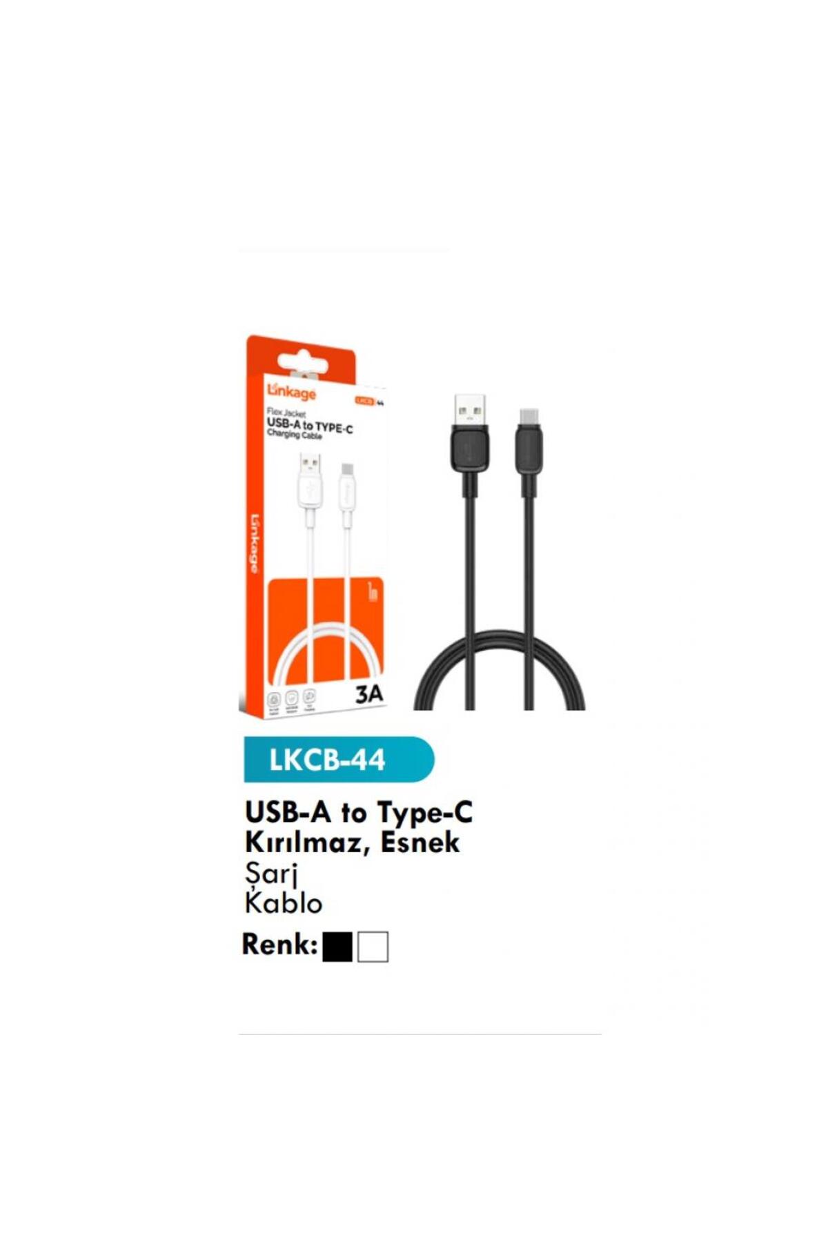 Şarj Kablo Usb-A to Type-C Kırılmaz Esnek Şarj Kablo Lkcb-44