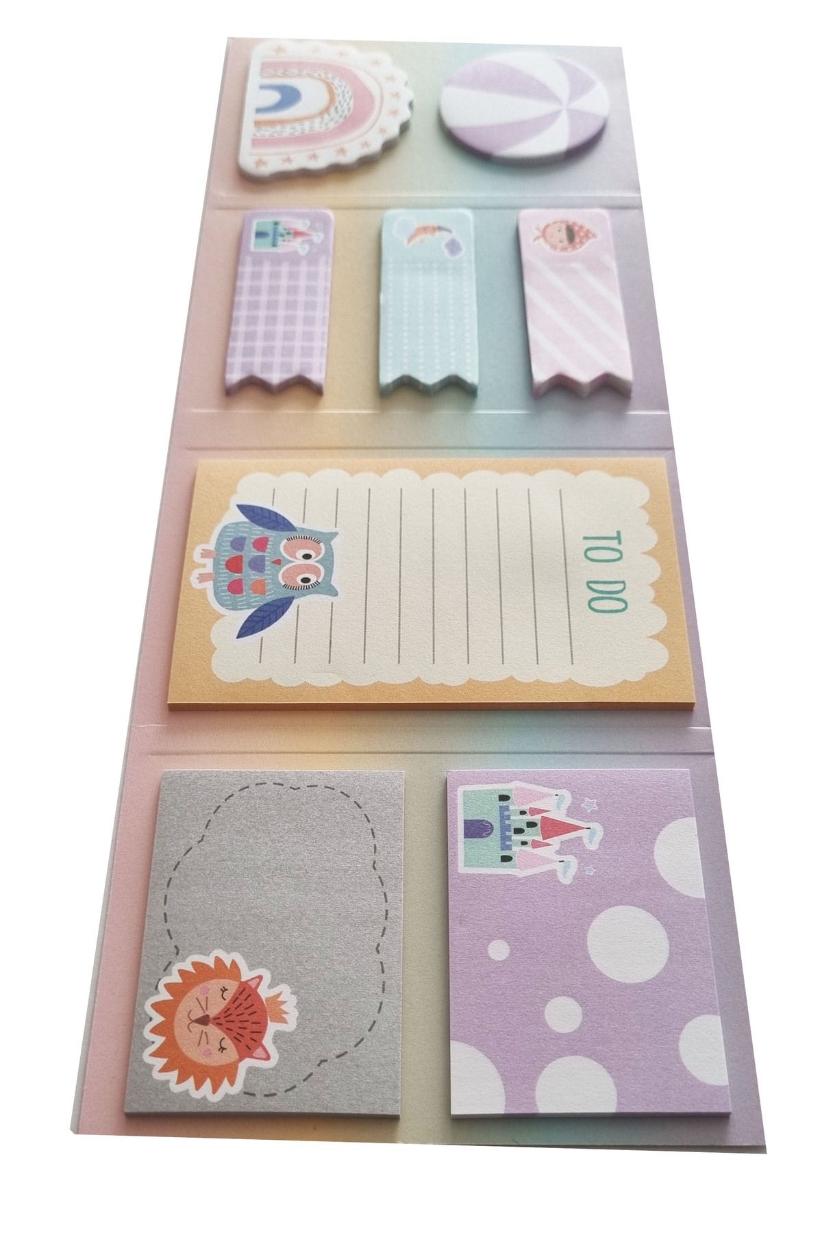 Modellino-Panda Owl Rabbit Kraf 3-Piece Adhesive Note Paper Set 8 Different Patterns 8x20 Pieces x 3 (480 Sheets) 6