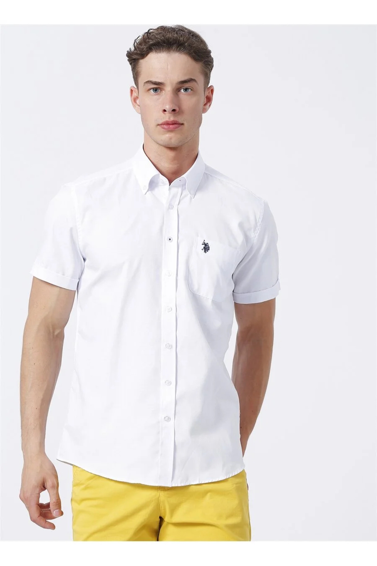 پیراهن مردانه سفید یو اس پولو | 1829949 اورجینال - تصویر 3