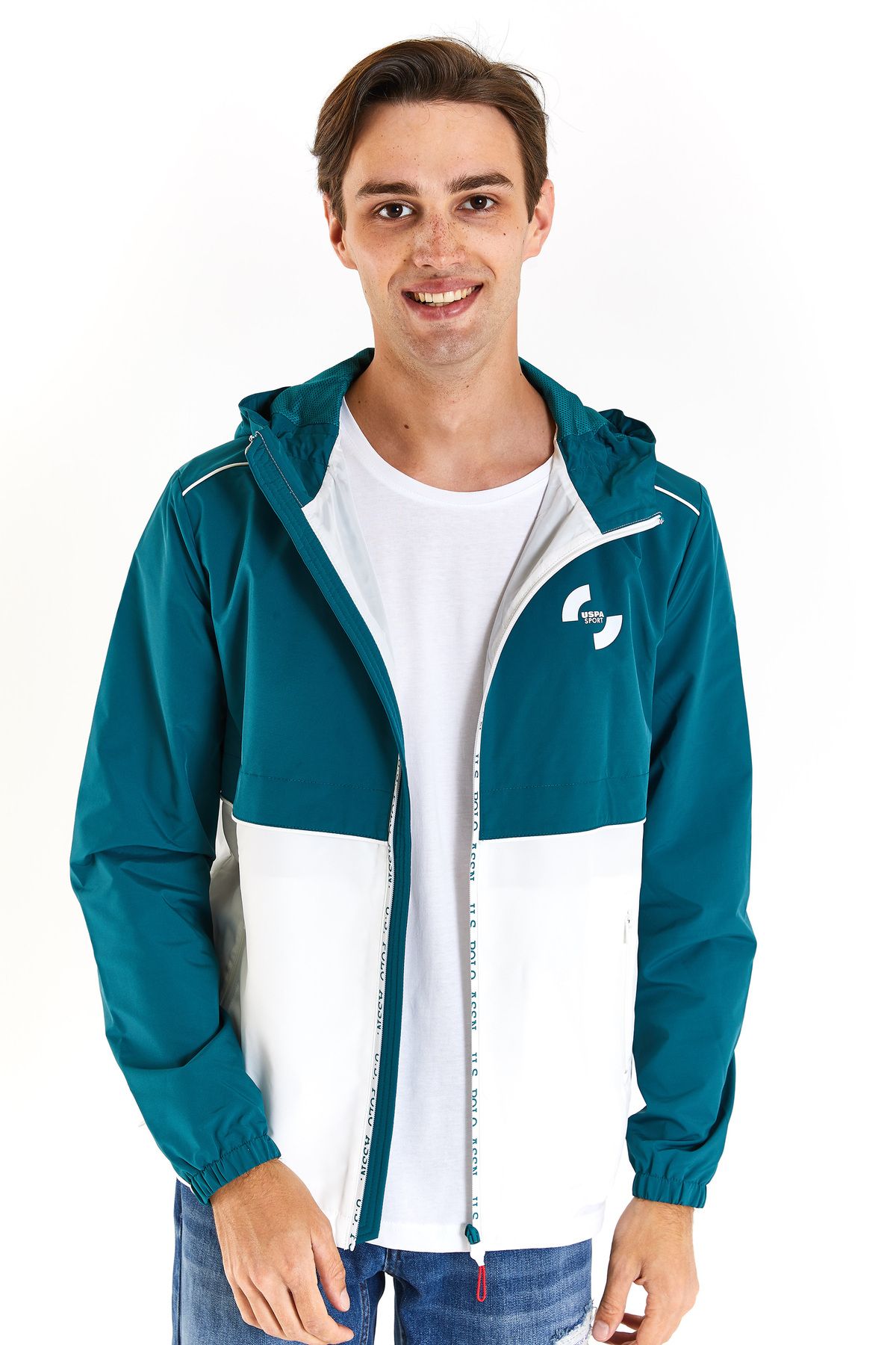 Us polo assn hooded windbreaker top