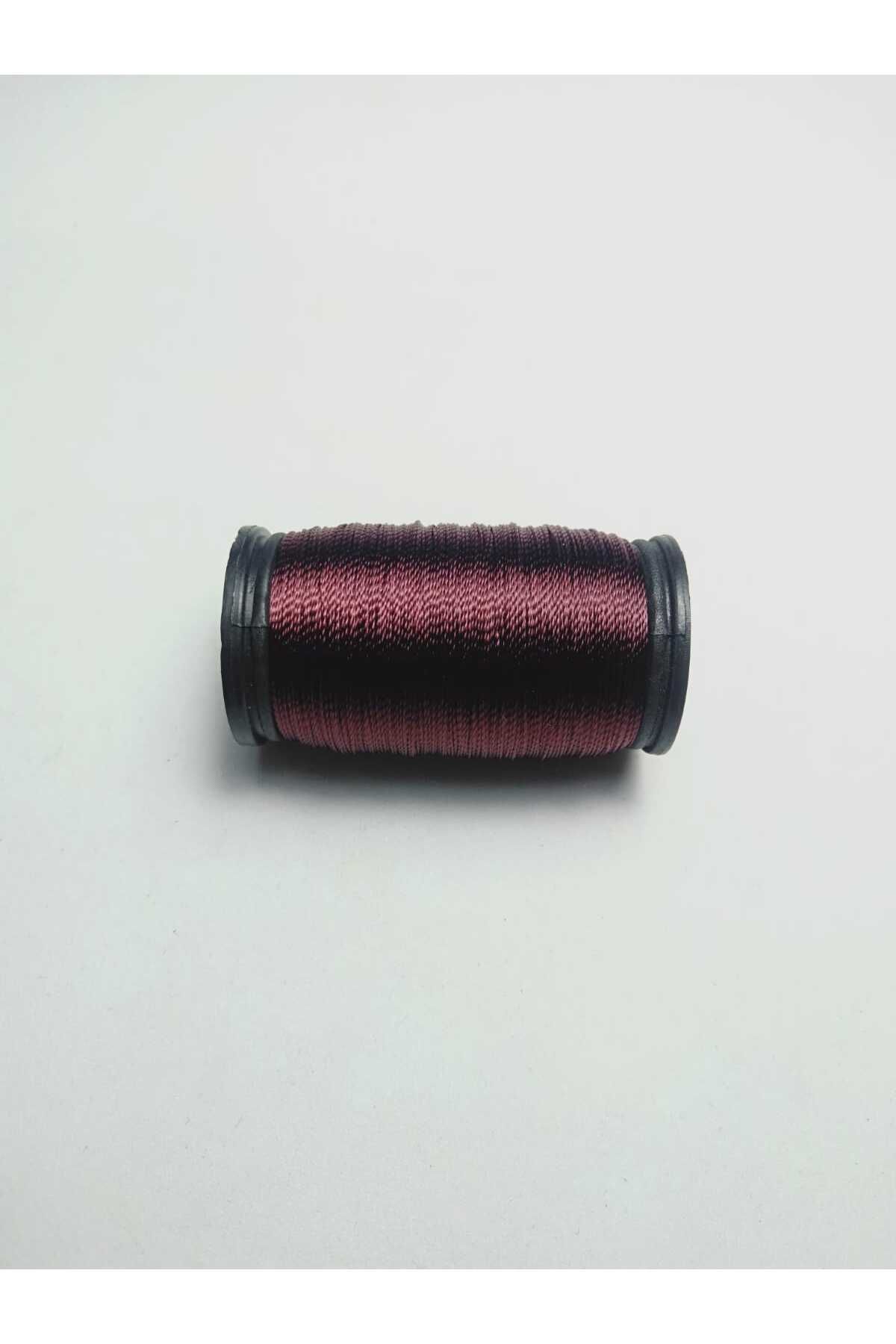 60 Metre Bordo Renk Kum Boncuk Ipi Boncuk İşleme İpi Miyuki Ipi