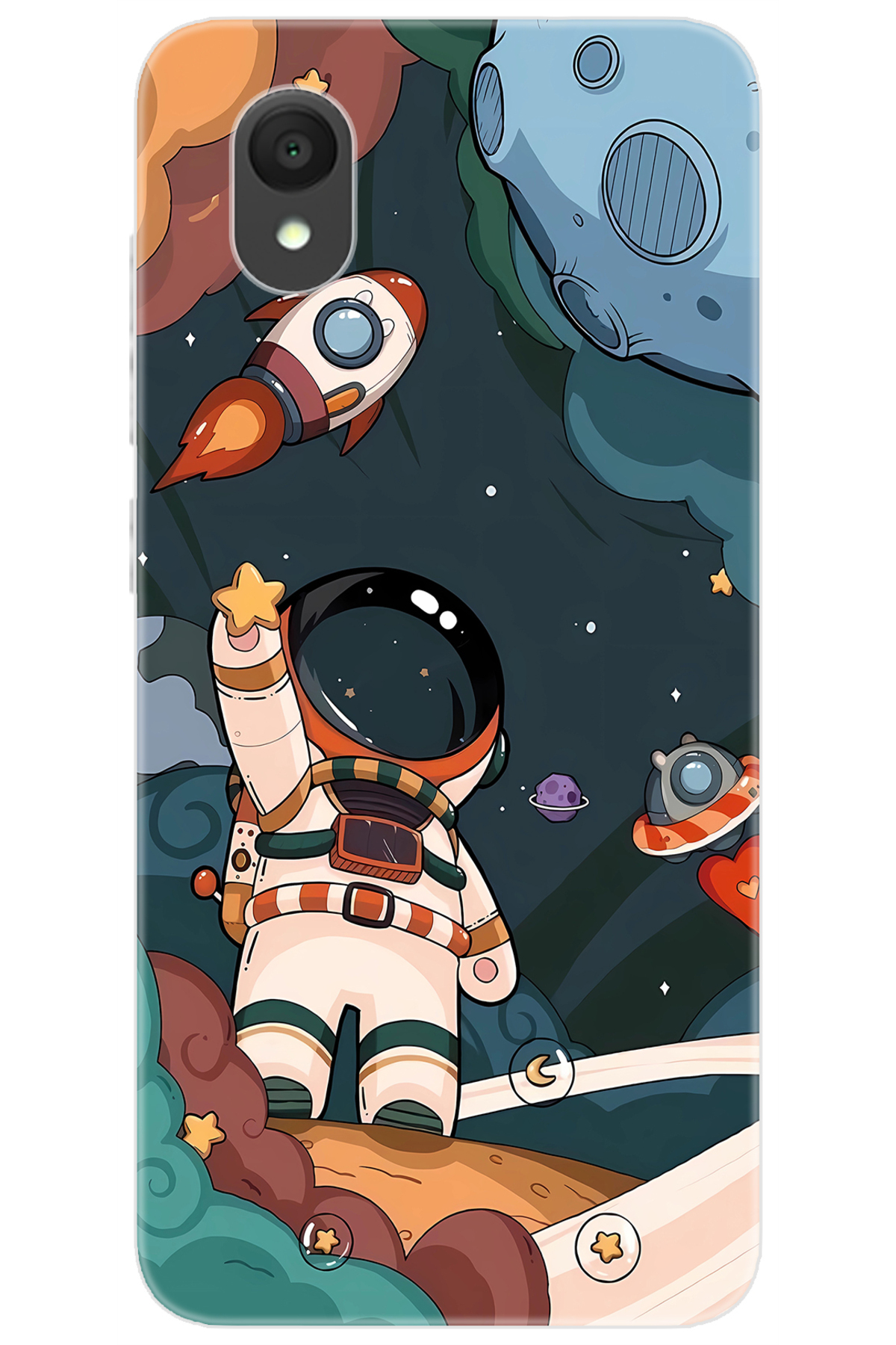 Alcatel 1 2021 (5033F) Compatible Sheath Pattern Printed Silicone Astronaut NGO:696 CP-lULVsQQ