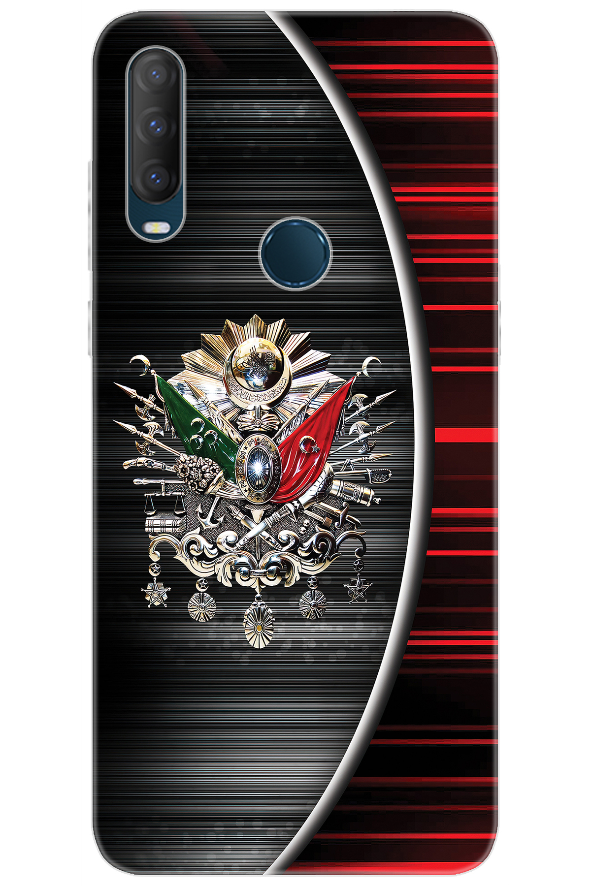 Alcatel 1S 2020 (5028D) Compatible Sheath Pattern Printed Silicone Ottoman Tugra Design NGO:410 CP-DMpUVYw