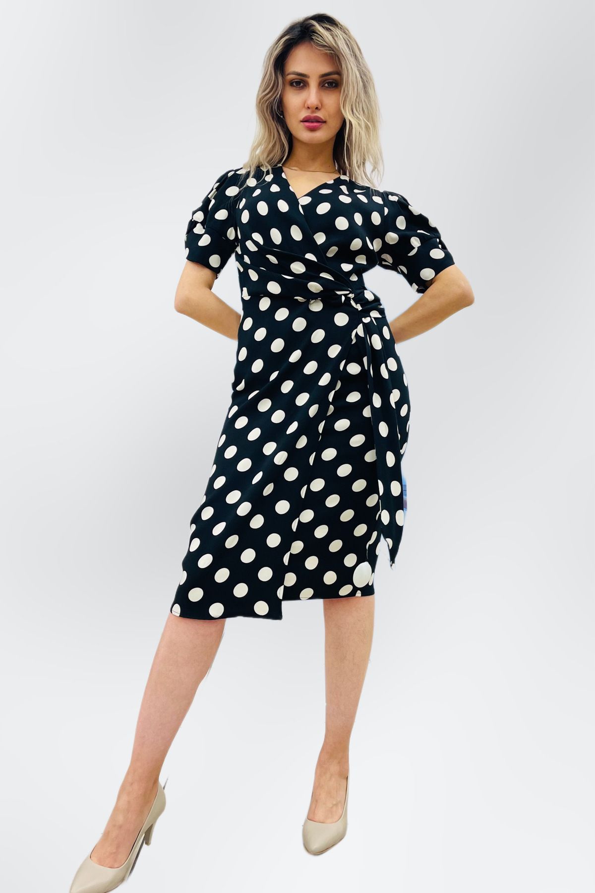 FEVER-Polka Dot Women's Dress 16078-24 2