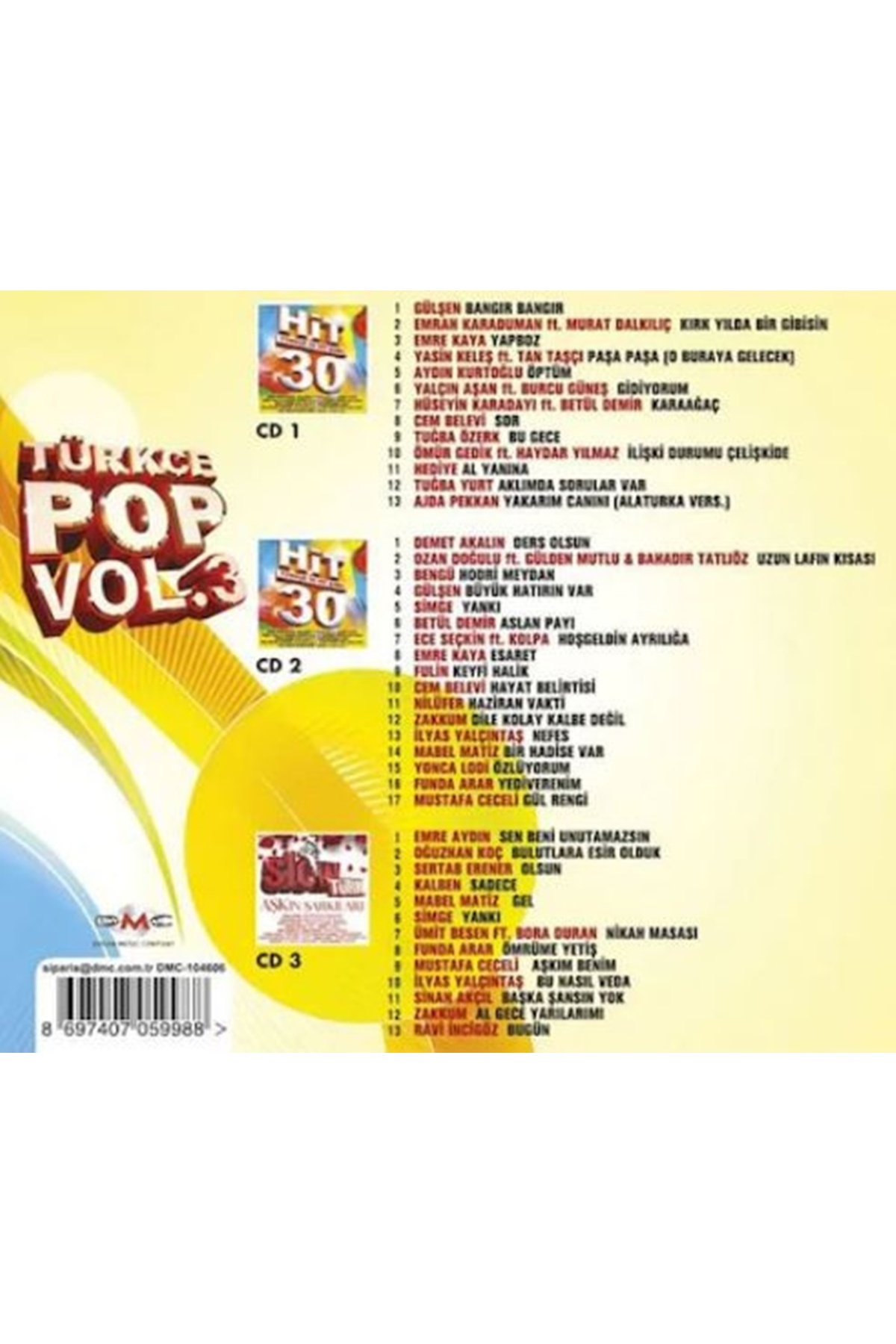 Dönence Film Türkçe Pop Hit ( Vol. 3 - 2017 ) 3 CD Box Set