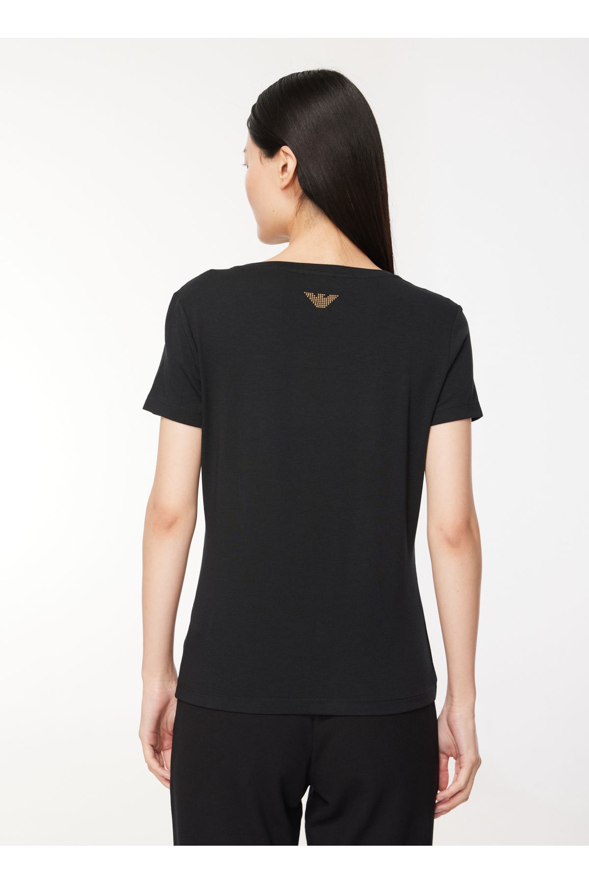 EA7 Bisiklet Yaka Duz Siyah Kad n T shirt 8ntt67 Kad n Giyim