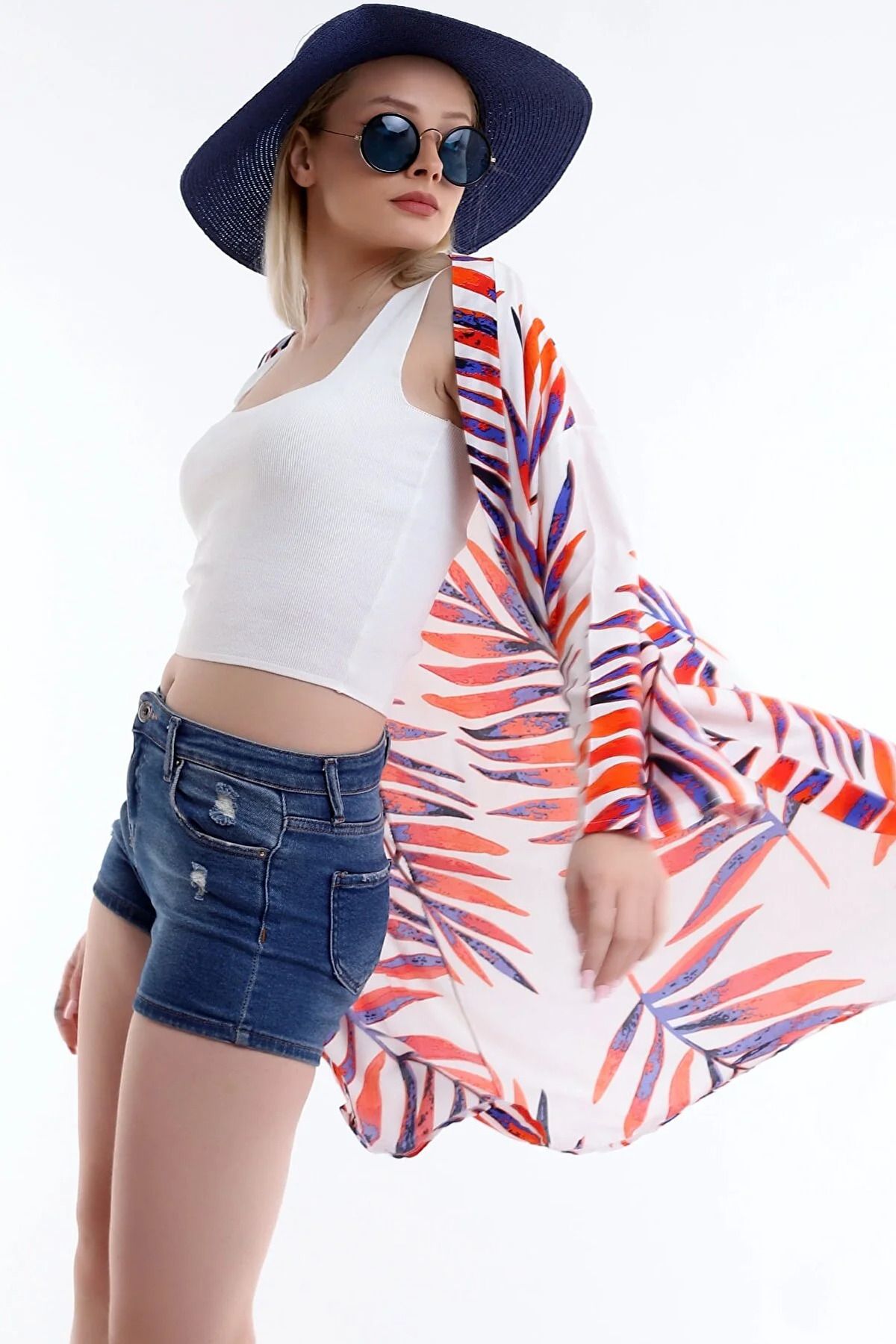 Select Moda-كيمونو طويل منقوش للنساء 2