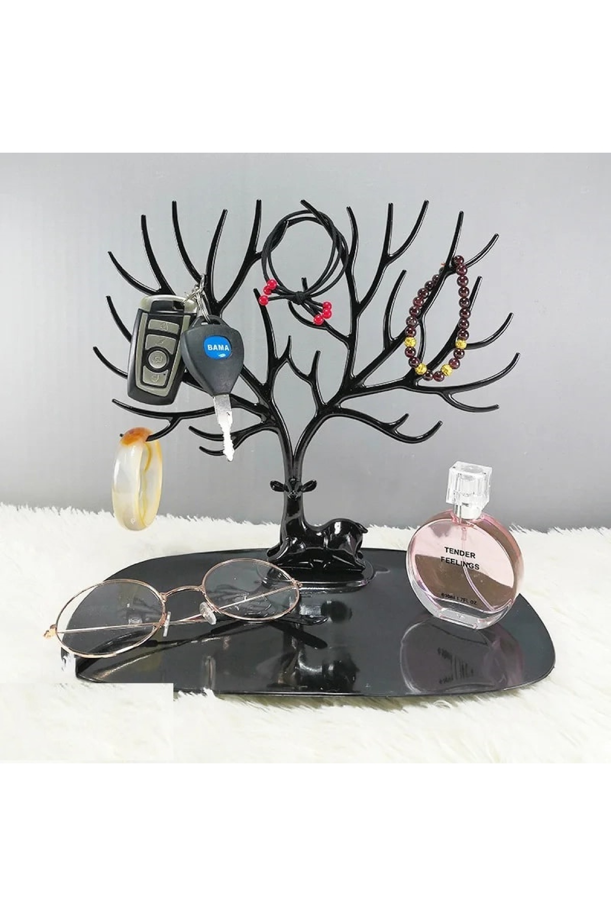 Black Deer Jewelry Organizer - Deer Shaped Ring Earrings Necklace Organizer