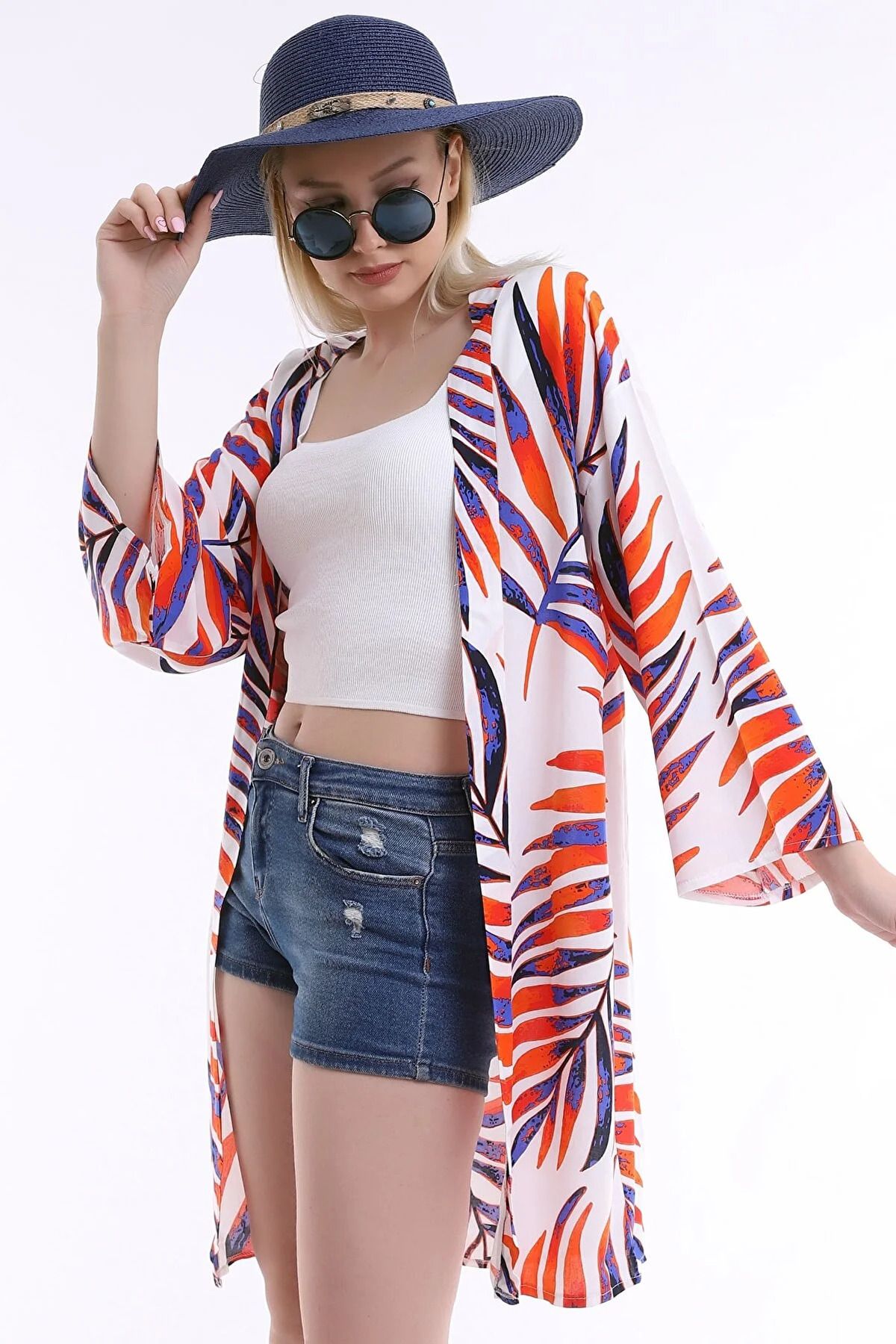 Select Moda-كيمونو طويل منقوش للنساء 3