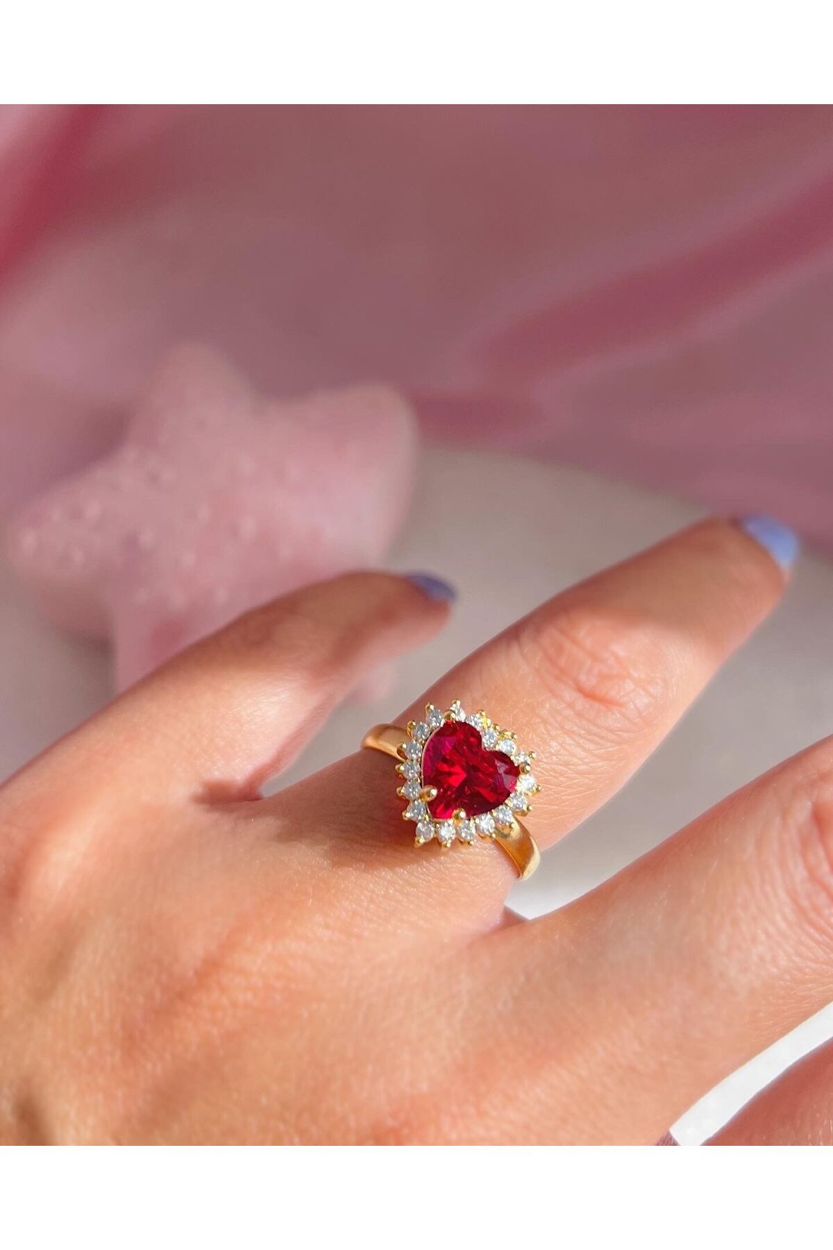 AŞIK ACCESSORIES-Taylor Swift Red Heart Ring "I Bet You Think About Me" 5