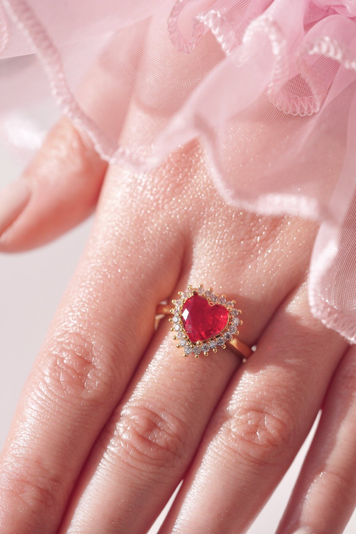 AŞIK ACCESSORIES-Taylor Swift Red Heart Ring "I Bet You Think About Me" 3