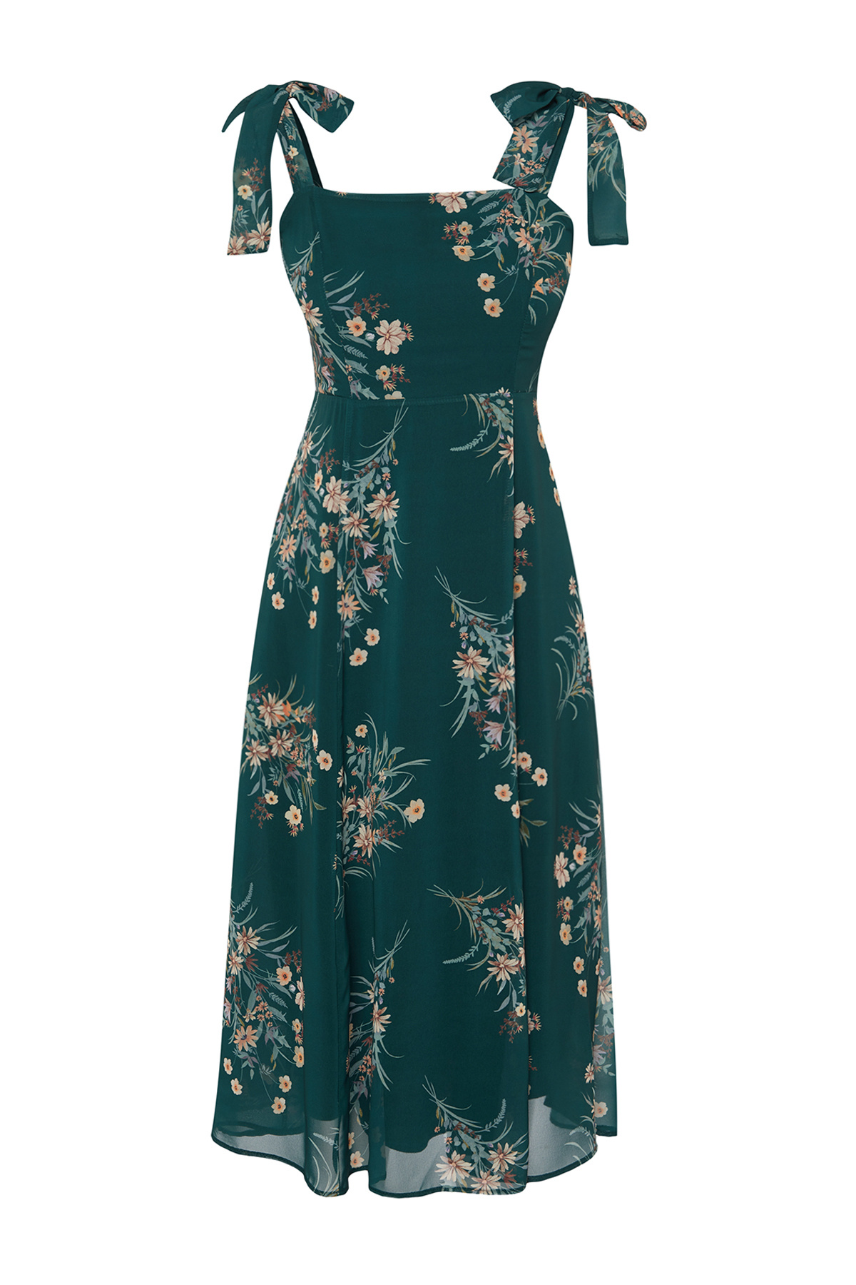 WISHING WELL TEAL GREEN WOVEN MIDI DRESS