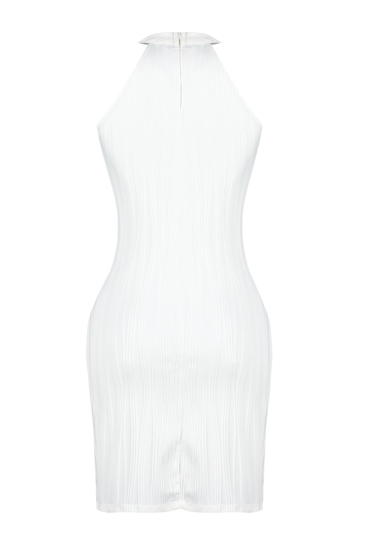 Trendyol Collection-Flexible and Halter Collar White Mini Bodycon Dress - TWOSS24EL00472 8