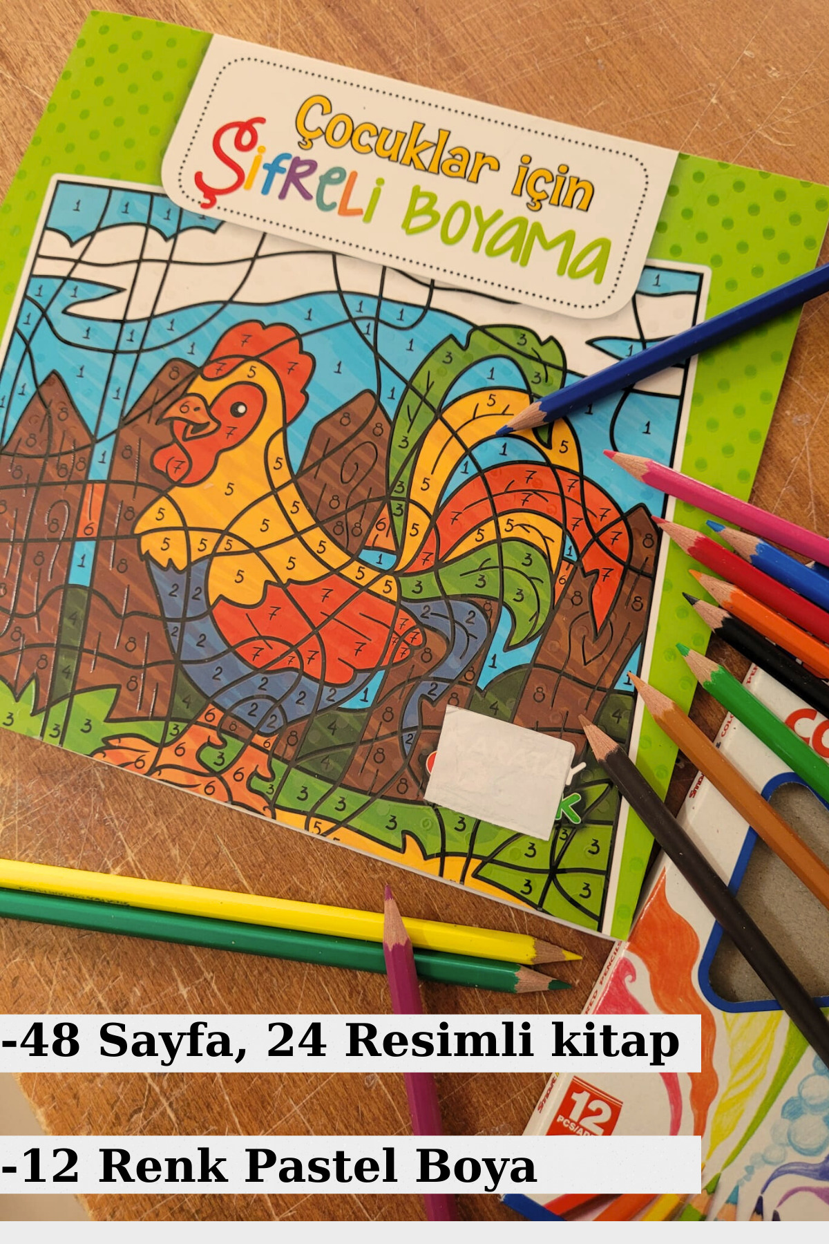 Sayılarla Renk Boyama, Şifreli Sayı Boyama Seti, Çocuk Boya Seti, Hobi Set
