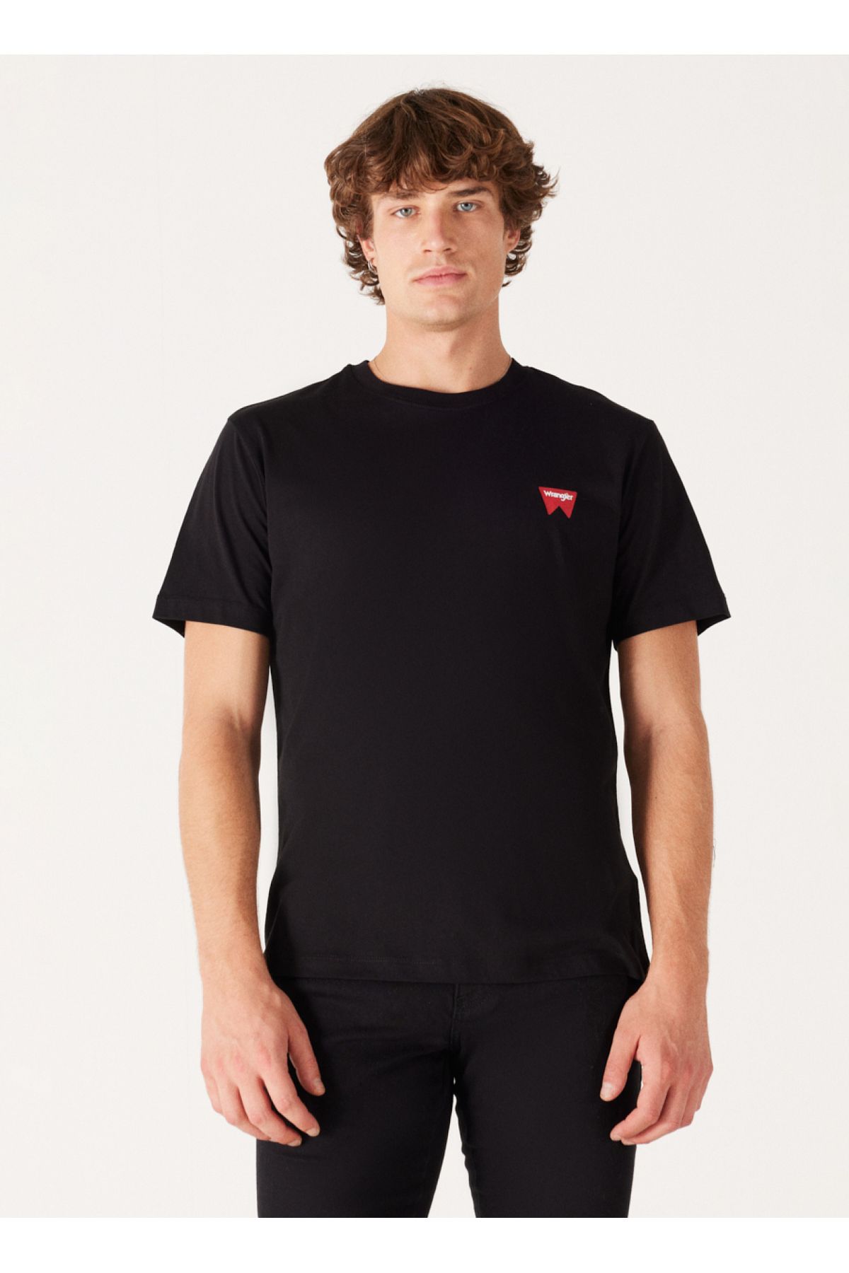 تی شرت مشکی مردانه سیاه یقه W70MD3301 دوچرخه Wrangler