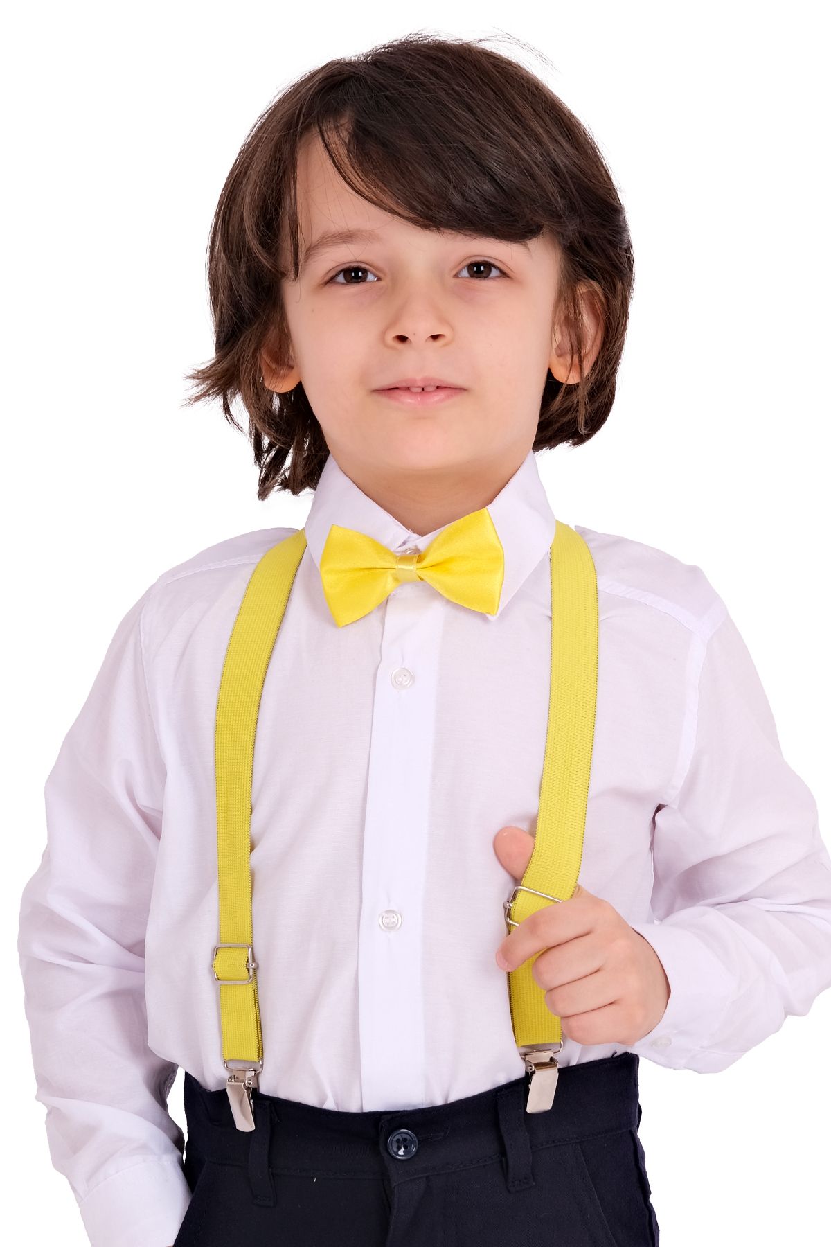 White shirt yellow bow tie online