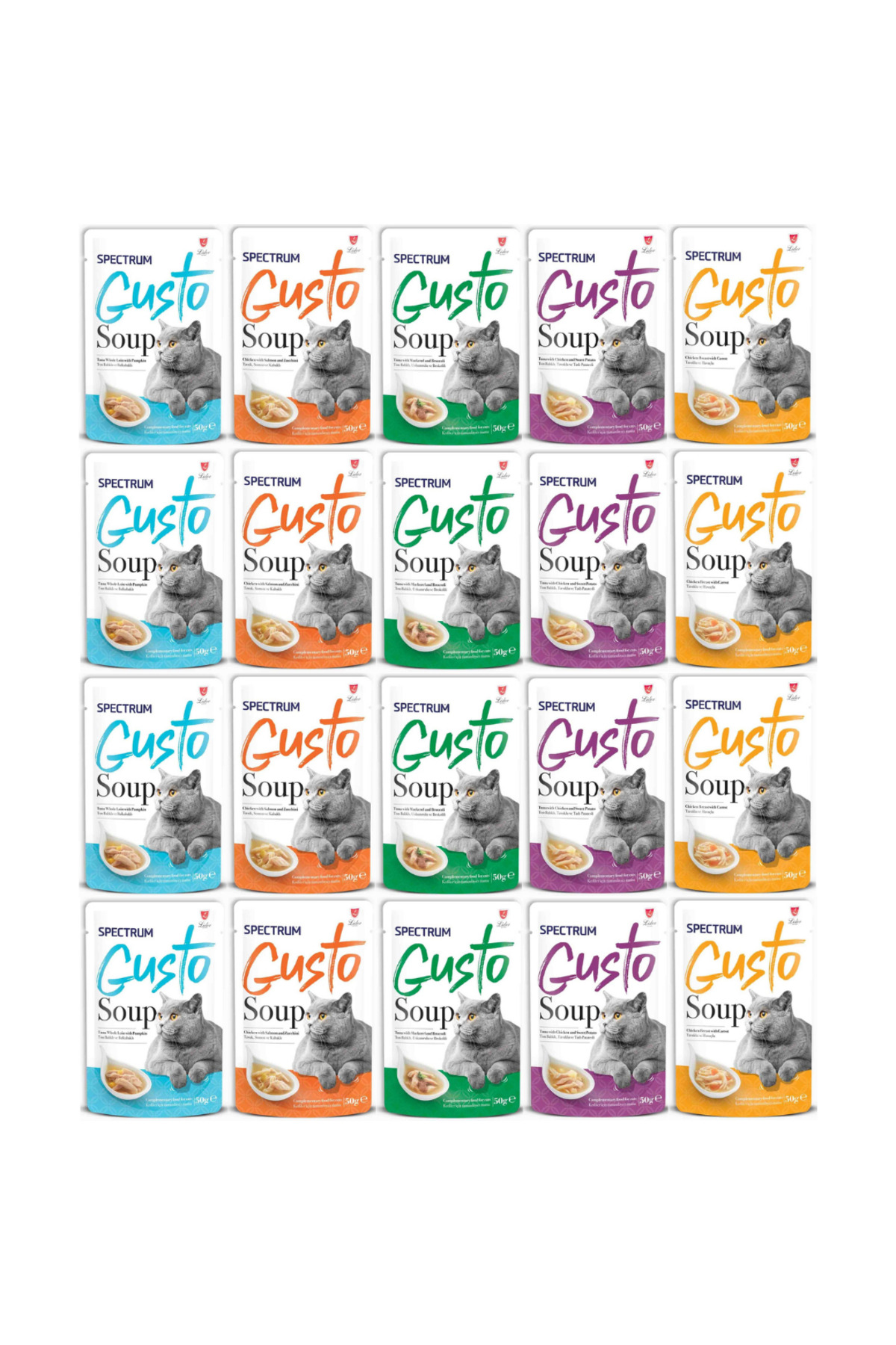Spectrum Gusto Karışık Kedi Çorbası 50 gr - 20 Adet