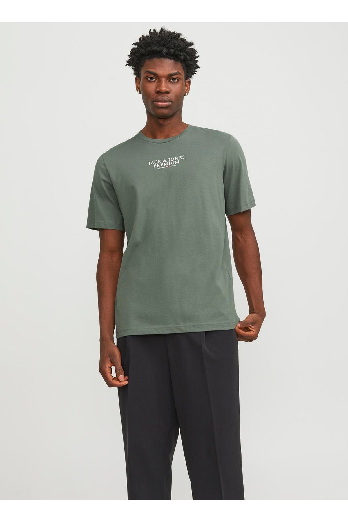 تی شرت مردانه یقه گرد خاکی Jprbluarchıe Ss Tee Crew Neck Noos Jack & Jones