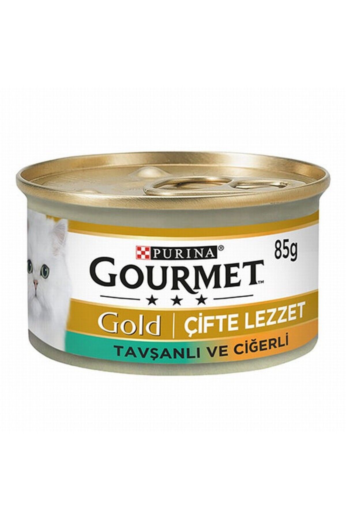 Gourmet Gold Çifte Lezzet Ciğerli Tavşanlı Yetişkin Kedi Konservesi 85 gr