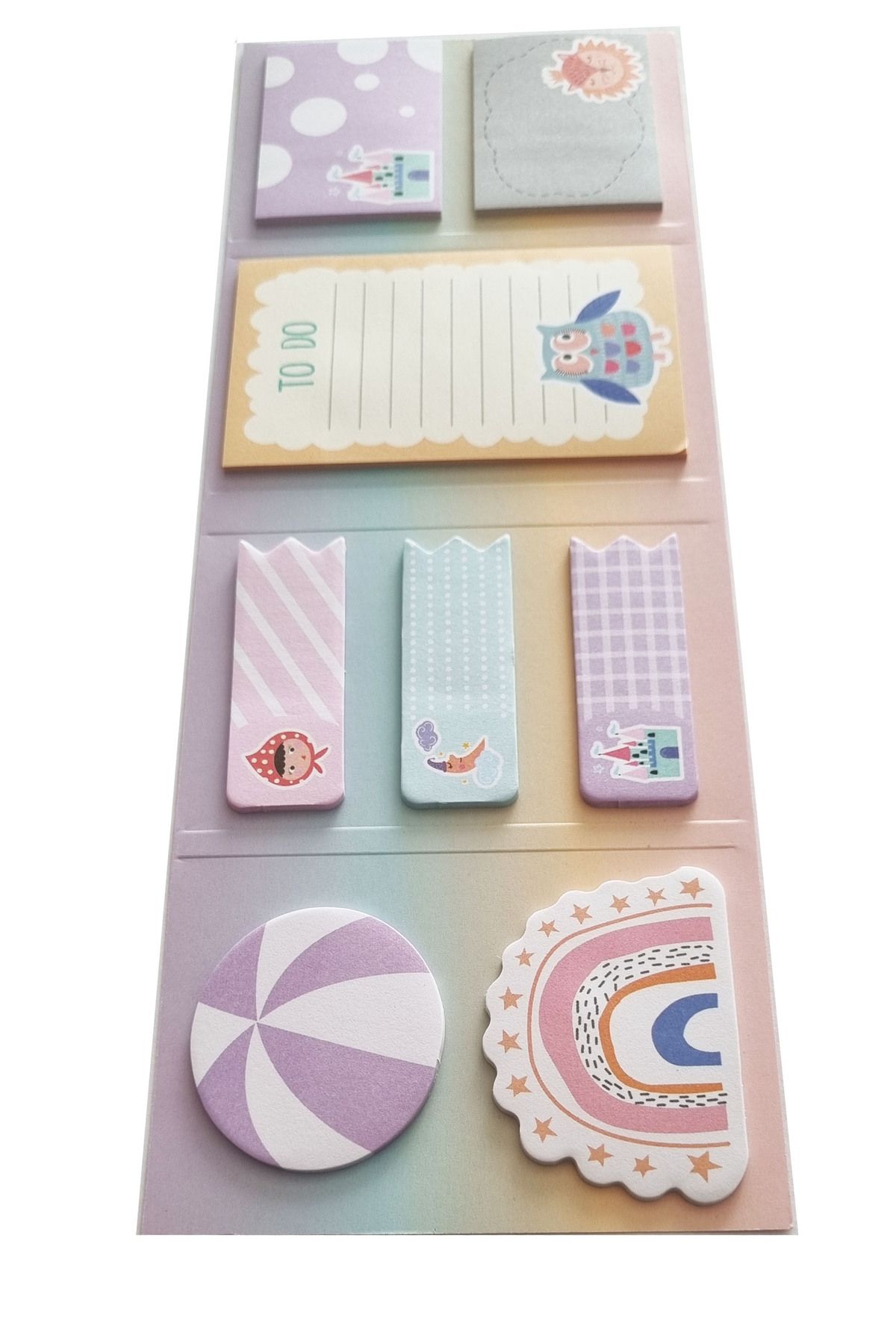 Modellino-Panda Owl Rabbit Kraf 3-Piece Adhesive Note Paper Set 8 Different Patterns 8x20 Pieces x 3 (480 Sheets) 7