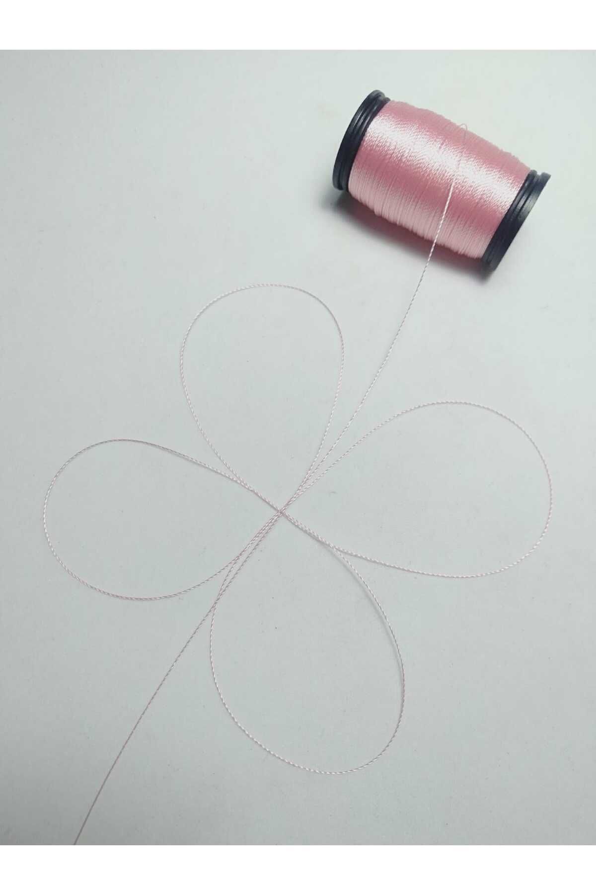 60 Metre İnci Pembe Renk Kum Boncuk Ipi Boncuk İşleme İpi Miyuki Ipi