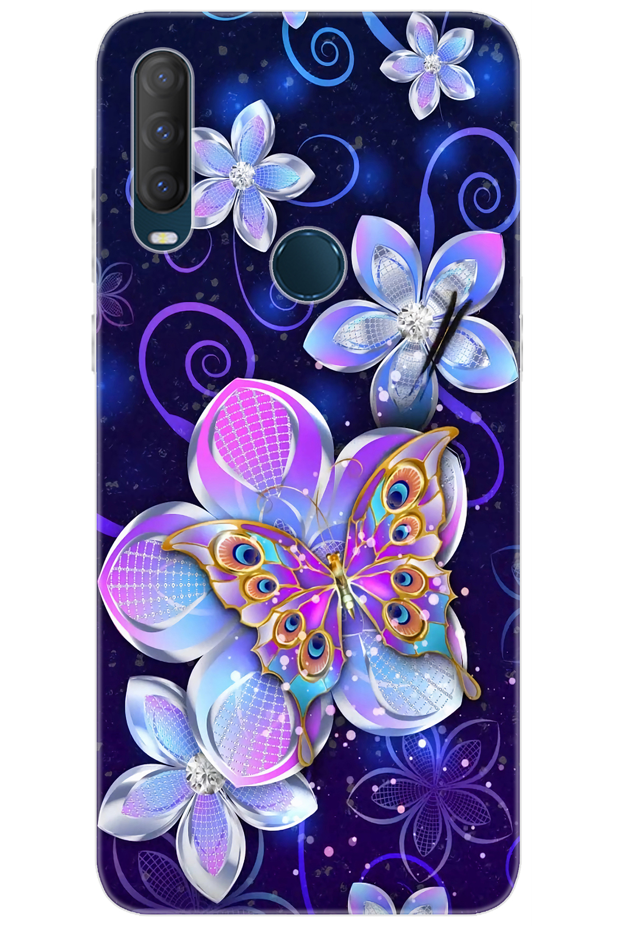 Alcatel 1S 2020 (5028D) Compatible Sheath Pattern Printed Silicone Butterfly and Flowers NGO:718 CP-GgohbiP