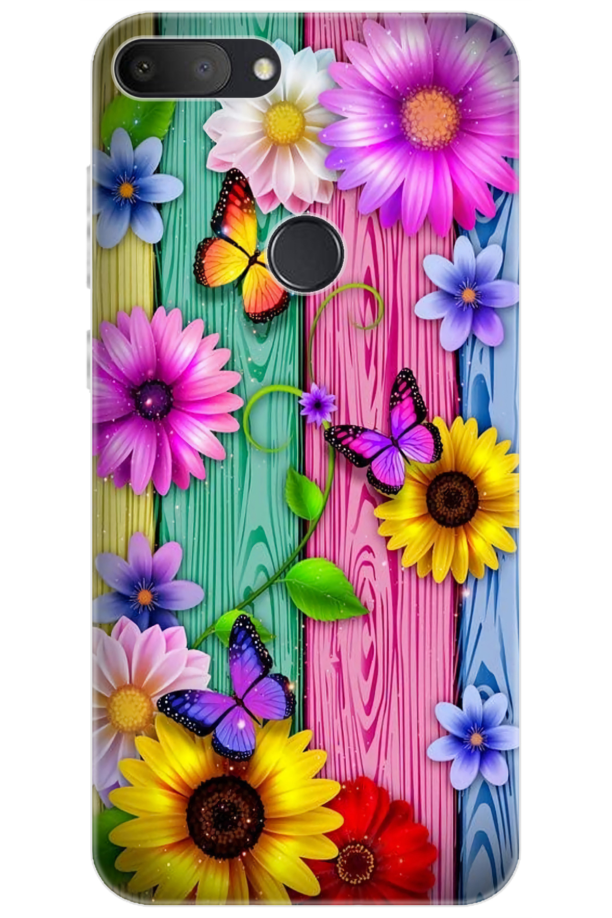 Alcatel 1S (5024D) Compatible Case Pattern Printing Silicone Color Daisy and Butterflies NGO:719 CP-aZcfK2W