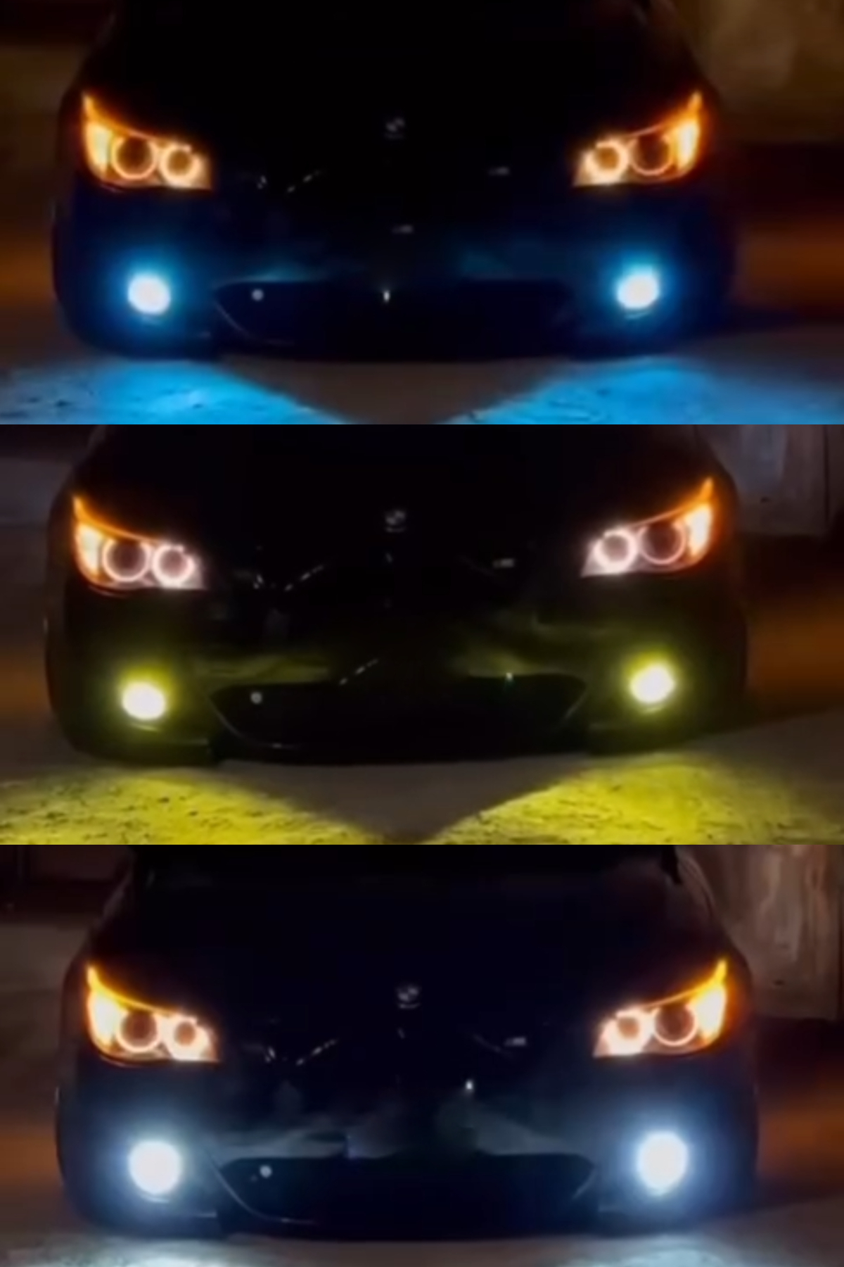 MBGL H3 - 3 Renk Xenon Şimşek Etkili 3 Renk Deli Mavi - Sarı- Kristal Beyaz Led Zenon Led Xenon