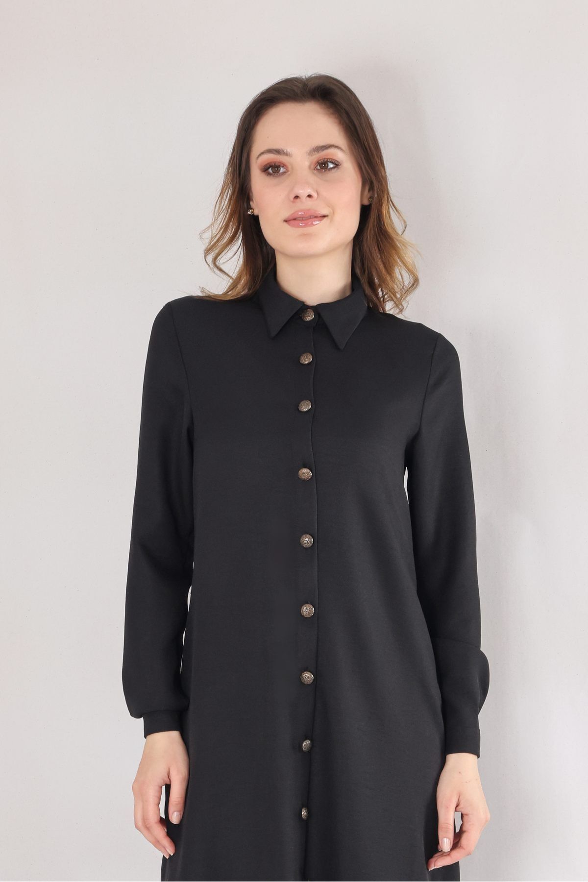 Fashion Showcase-Tunica lunga de in - Neagra 2