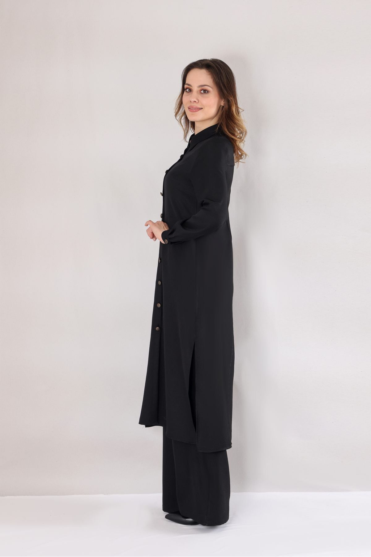 Fashion Showcase-Tunica lunga de in - Neagra 4